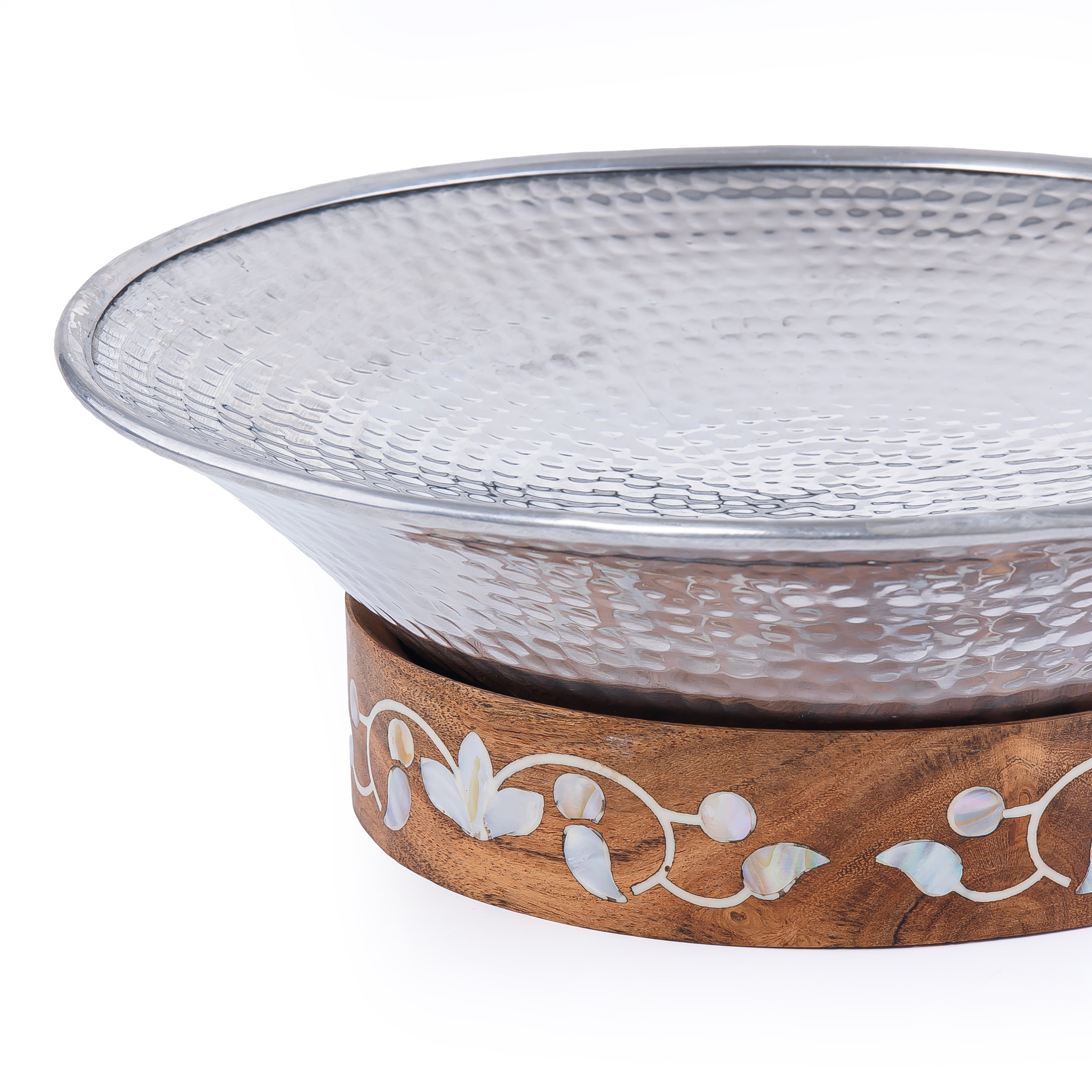 ستاند معدن بقاعدة من الخشب المزين بالصدف - كبير