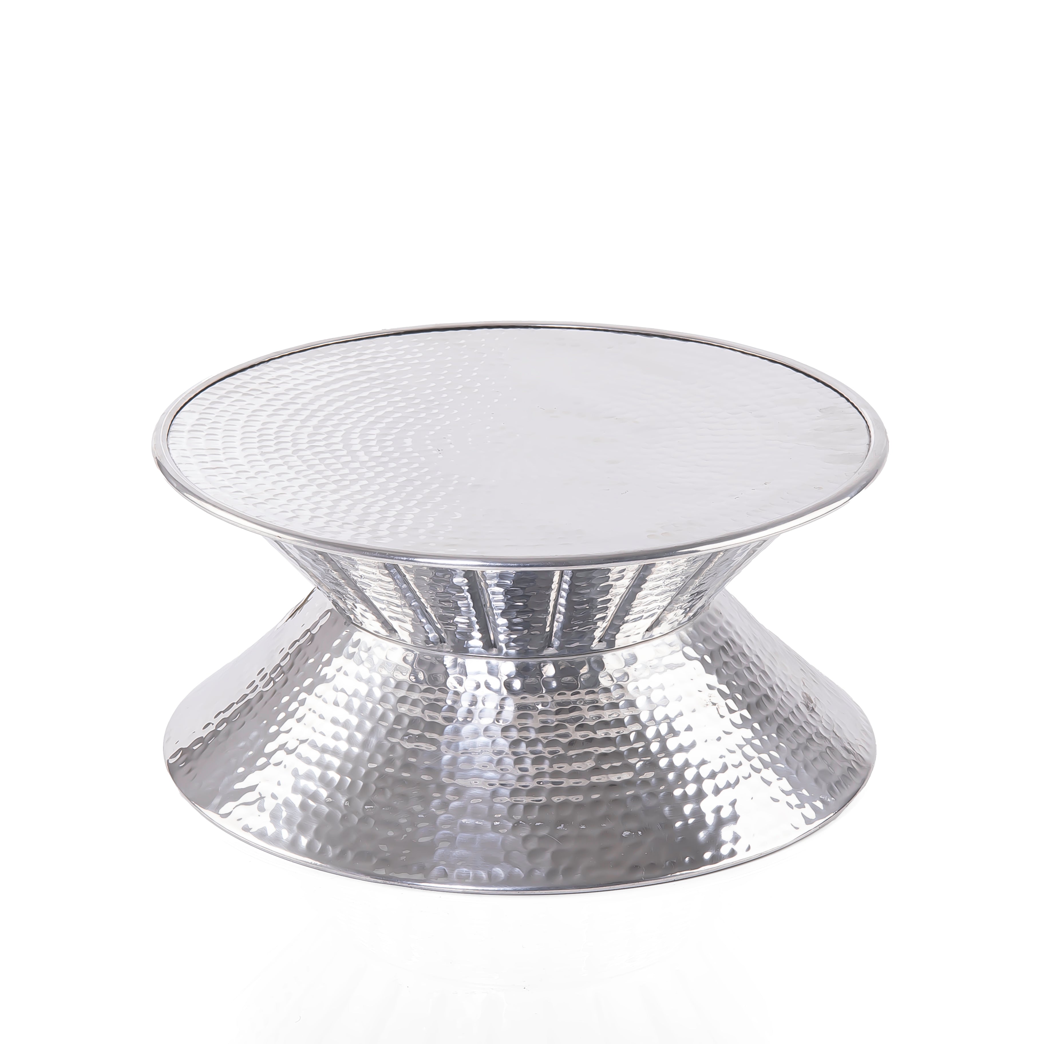 Double-Sided Aluminum Dish with Acrylic Lid
and Mother of Pearl Handle - Large