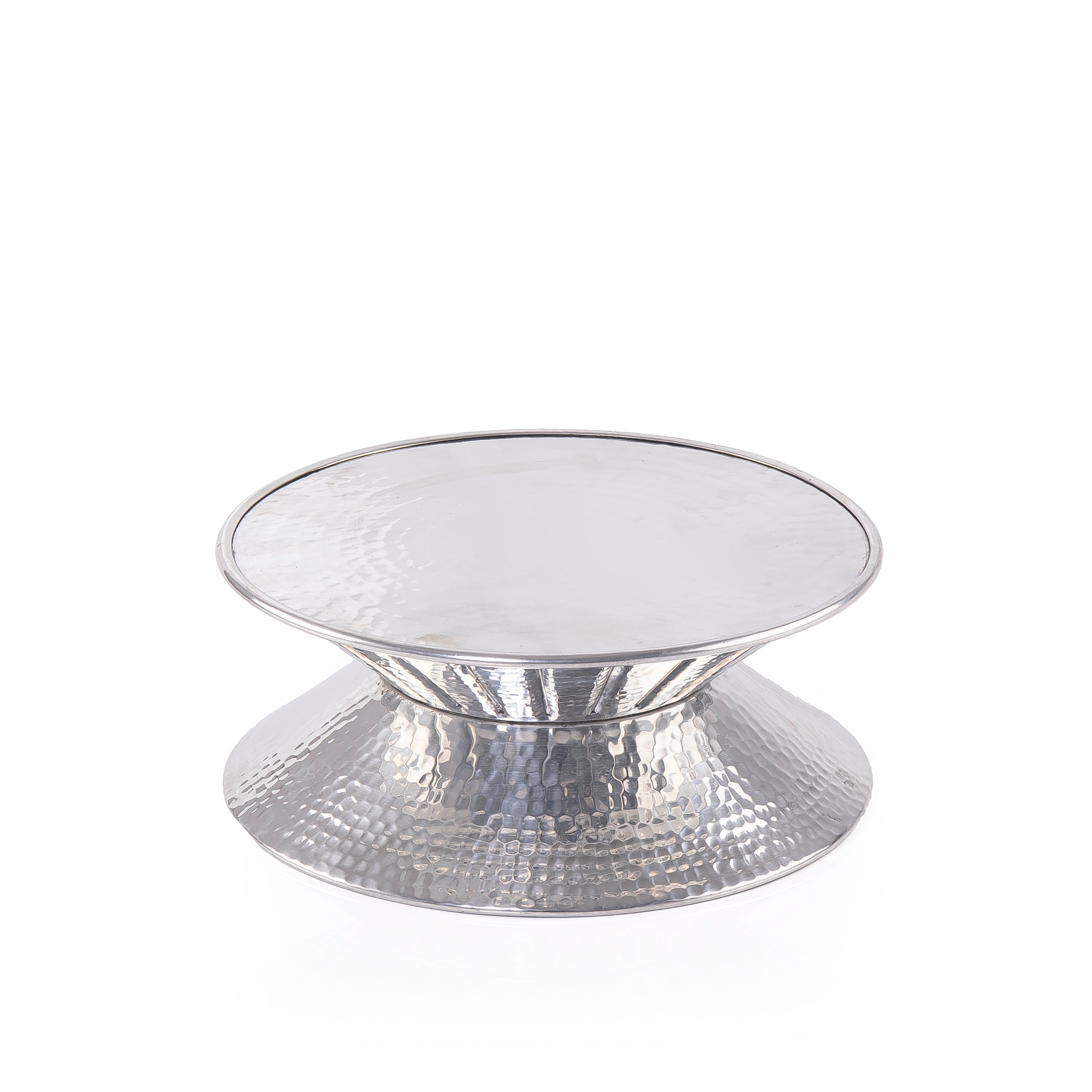 Double-Sided Aluminum Dish with Acrylic Lid
and Mother of Pearl Handle - Medium