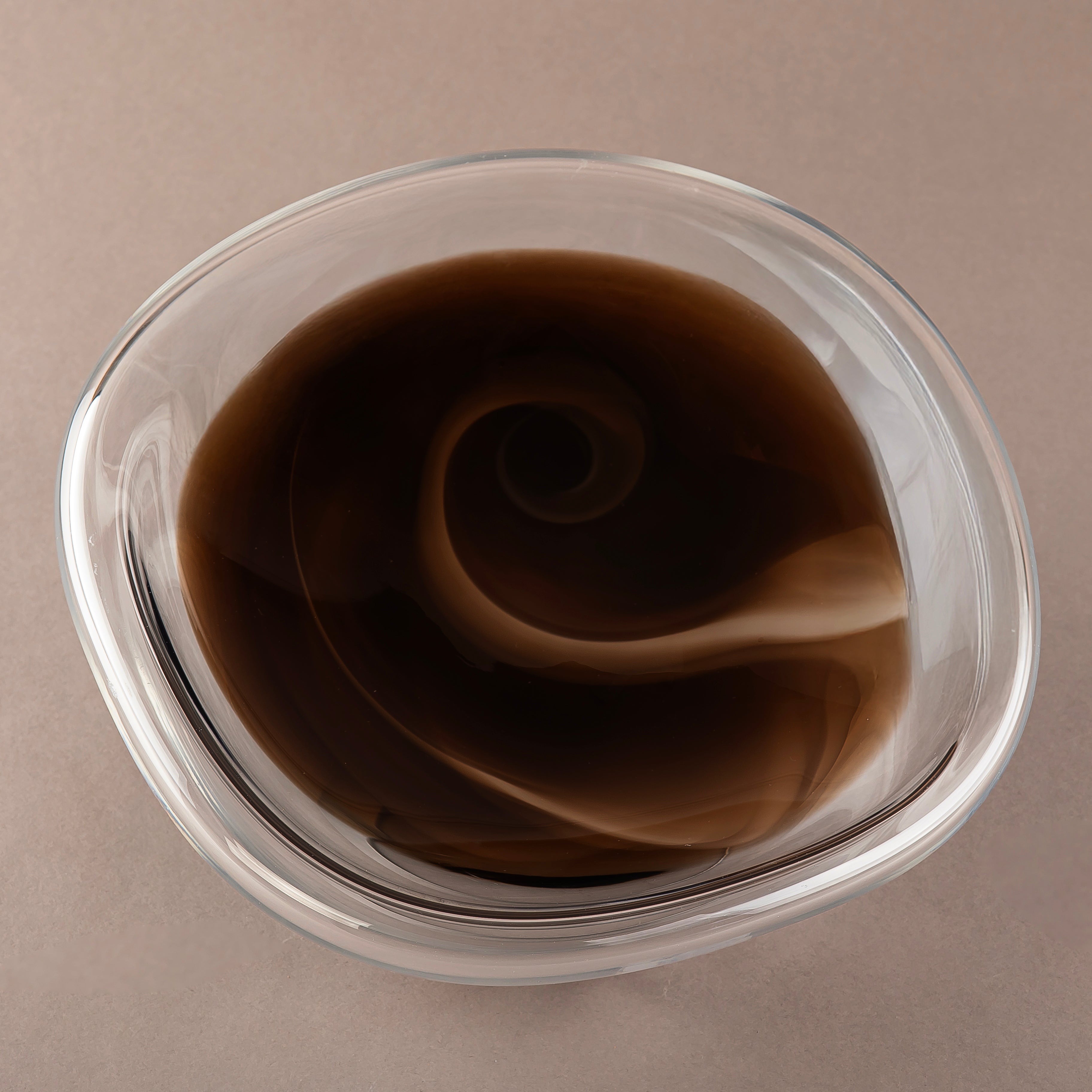 Glass Serving Bowl - Brown