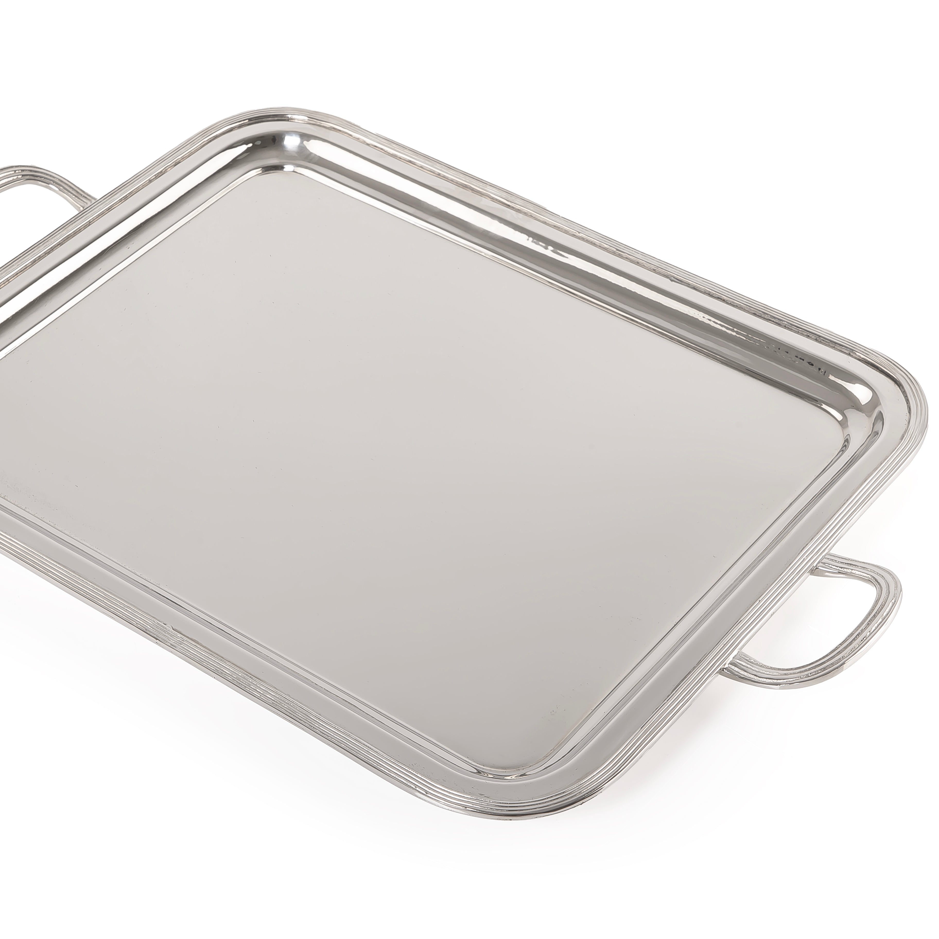 Metal Serving tray with Rectangular Design and Side Handle - Large