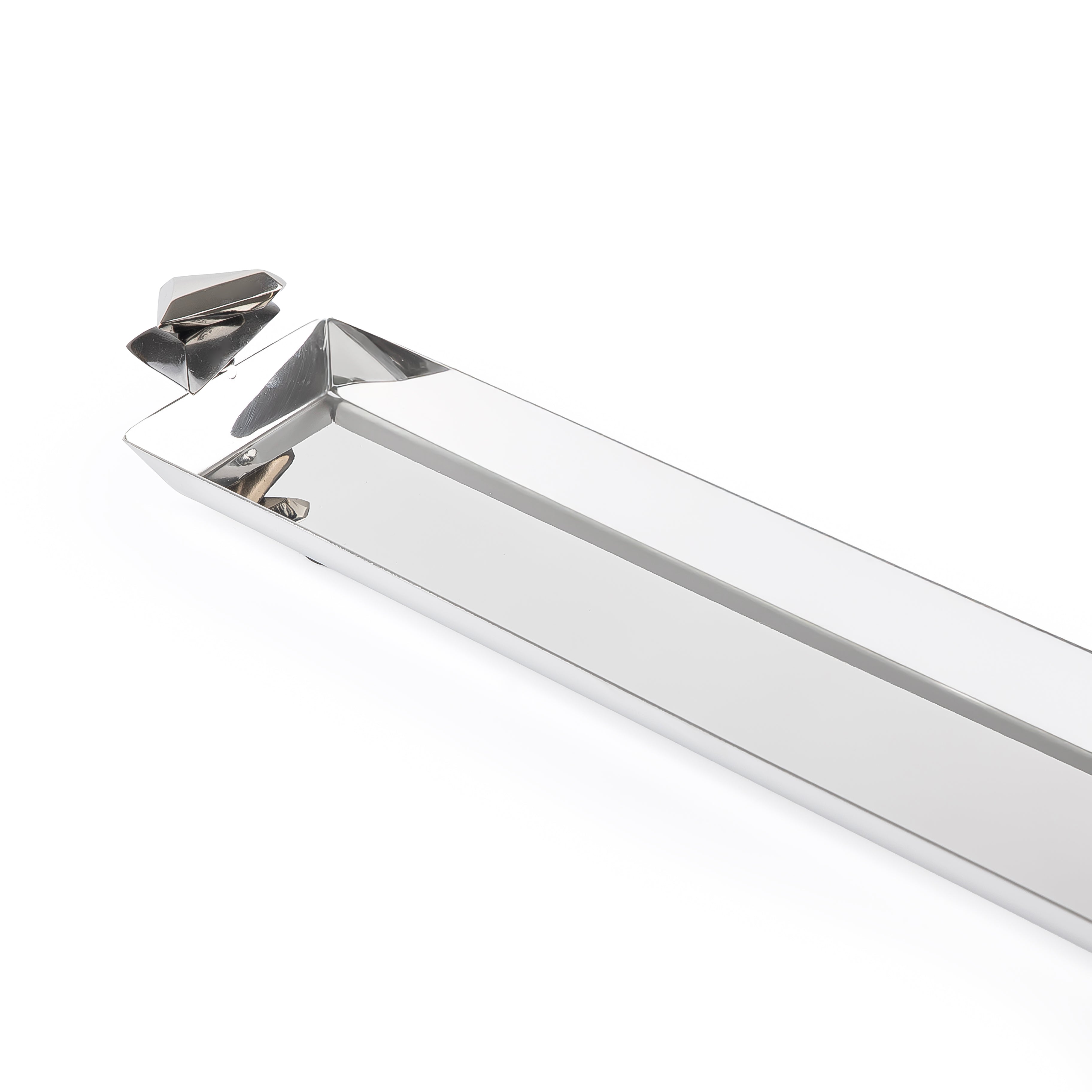 Long Metal Serving Tray Silver & Black - Medium