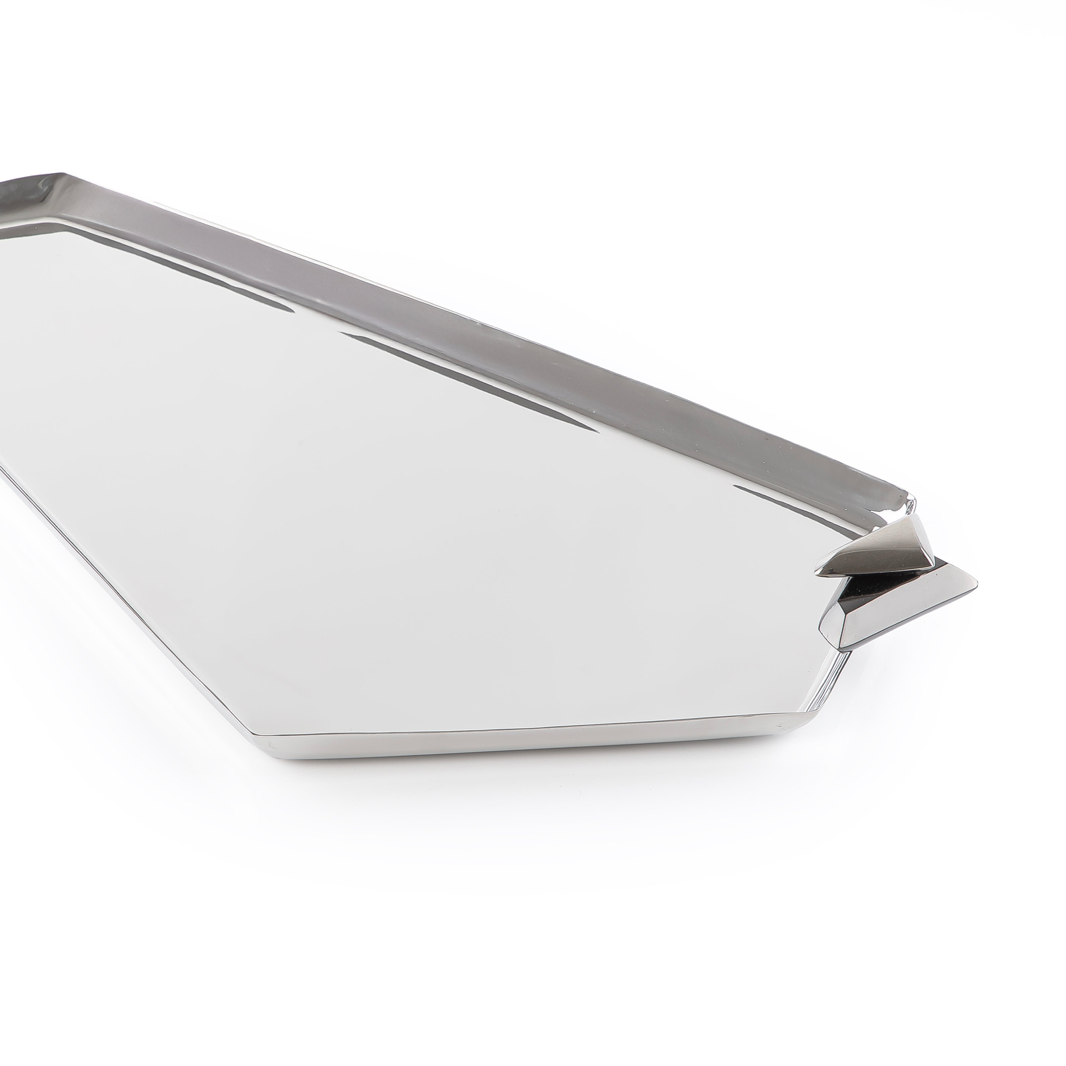 Metal Tray Silver & Black - Large