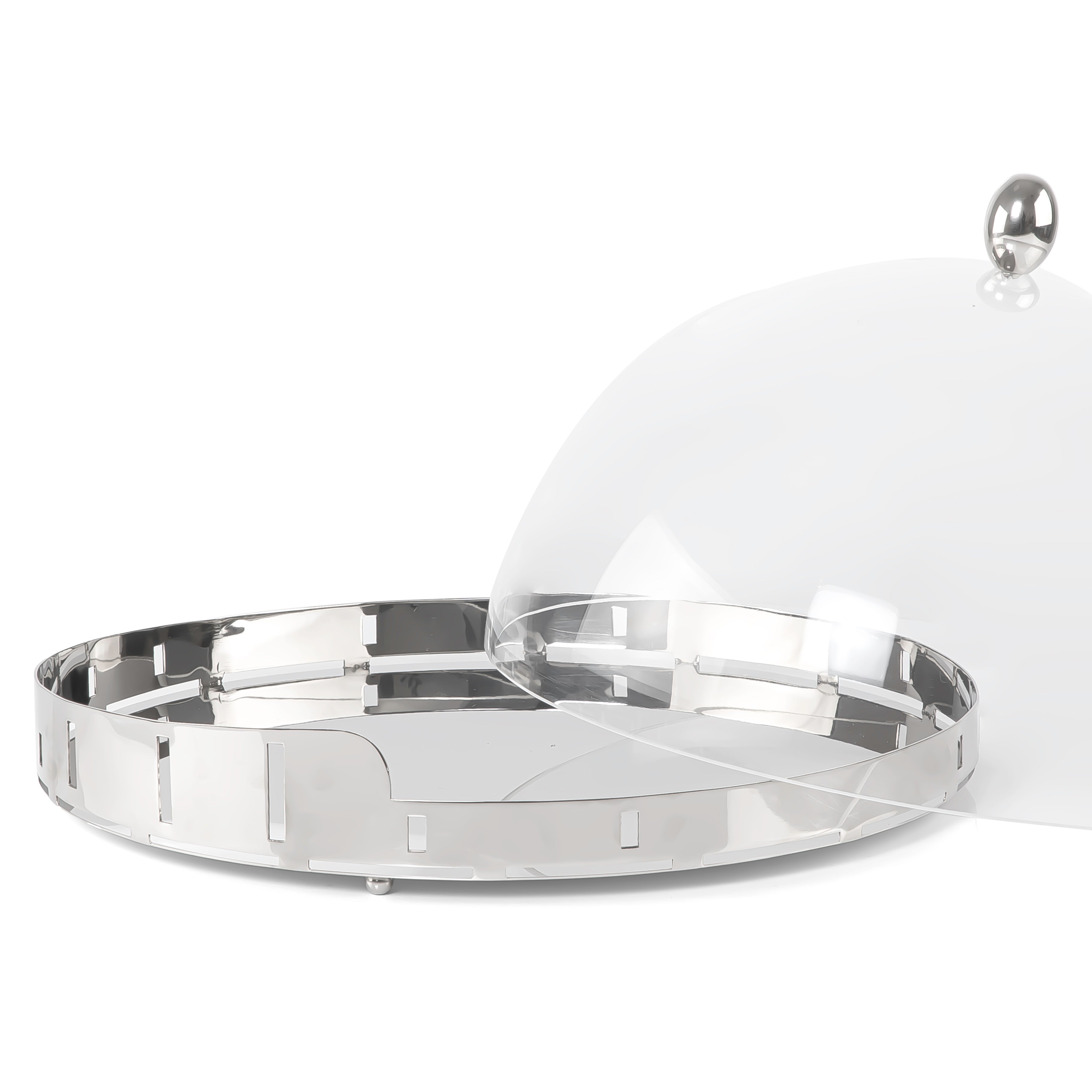 Stainless Steel Cake Stand with Acrylic Cover - Large