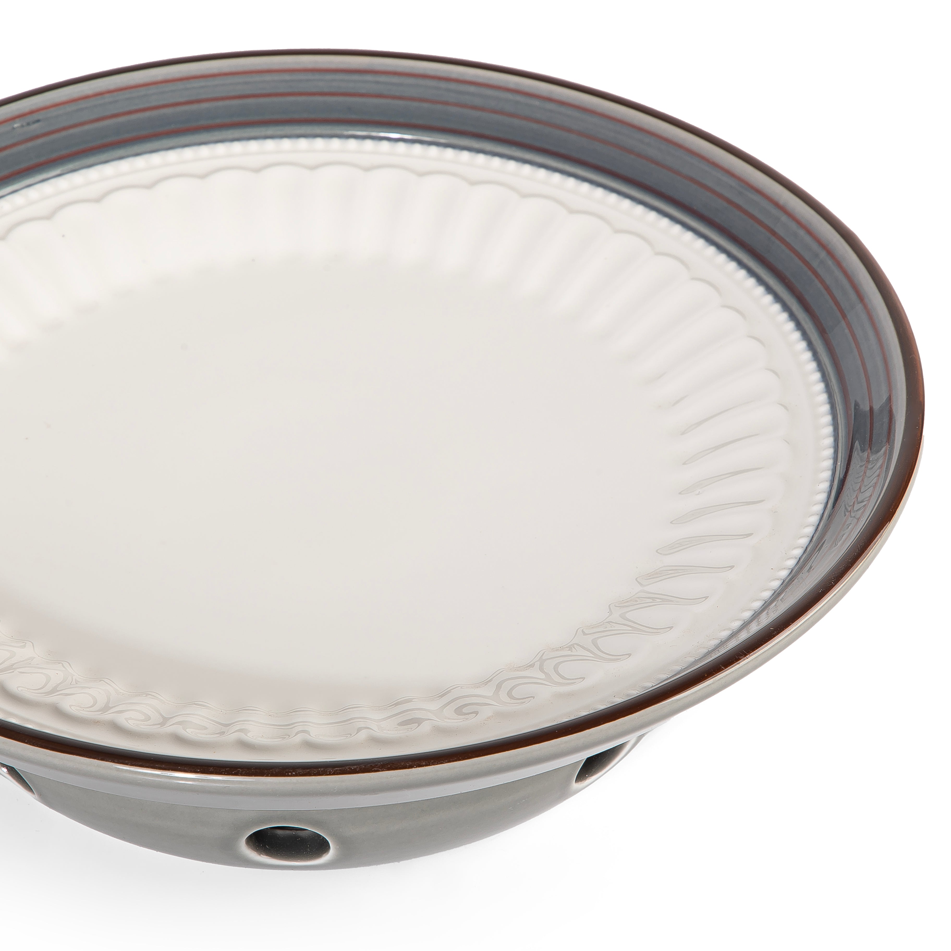 طبق سيراميك أنيق مع قاعدة موقد عملية