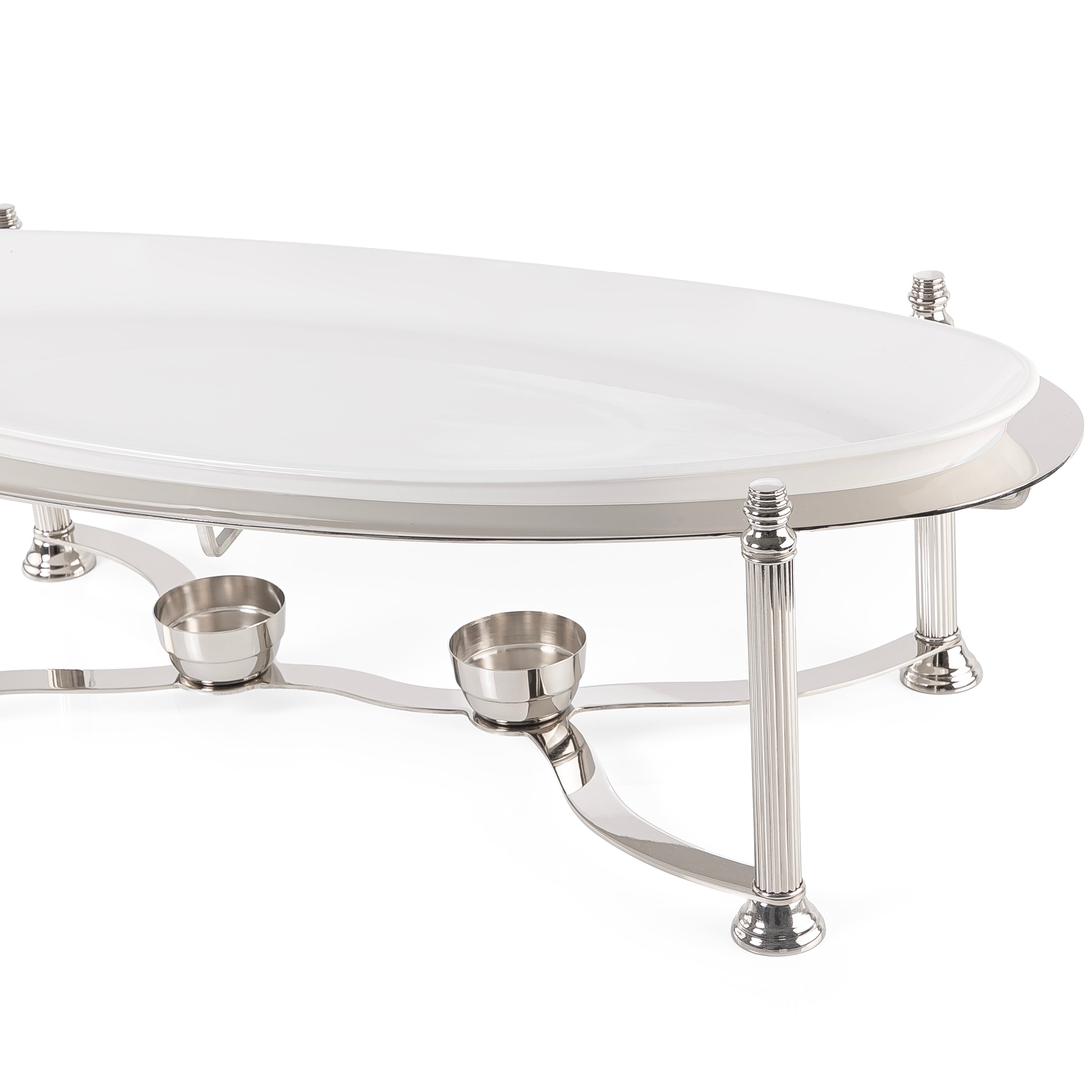 Stainless steel oval dish stand