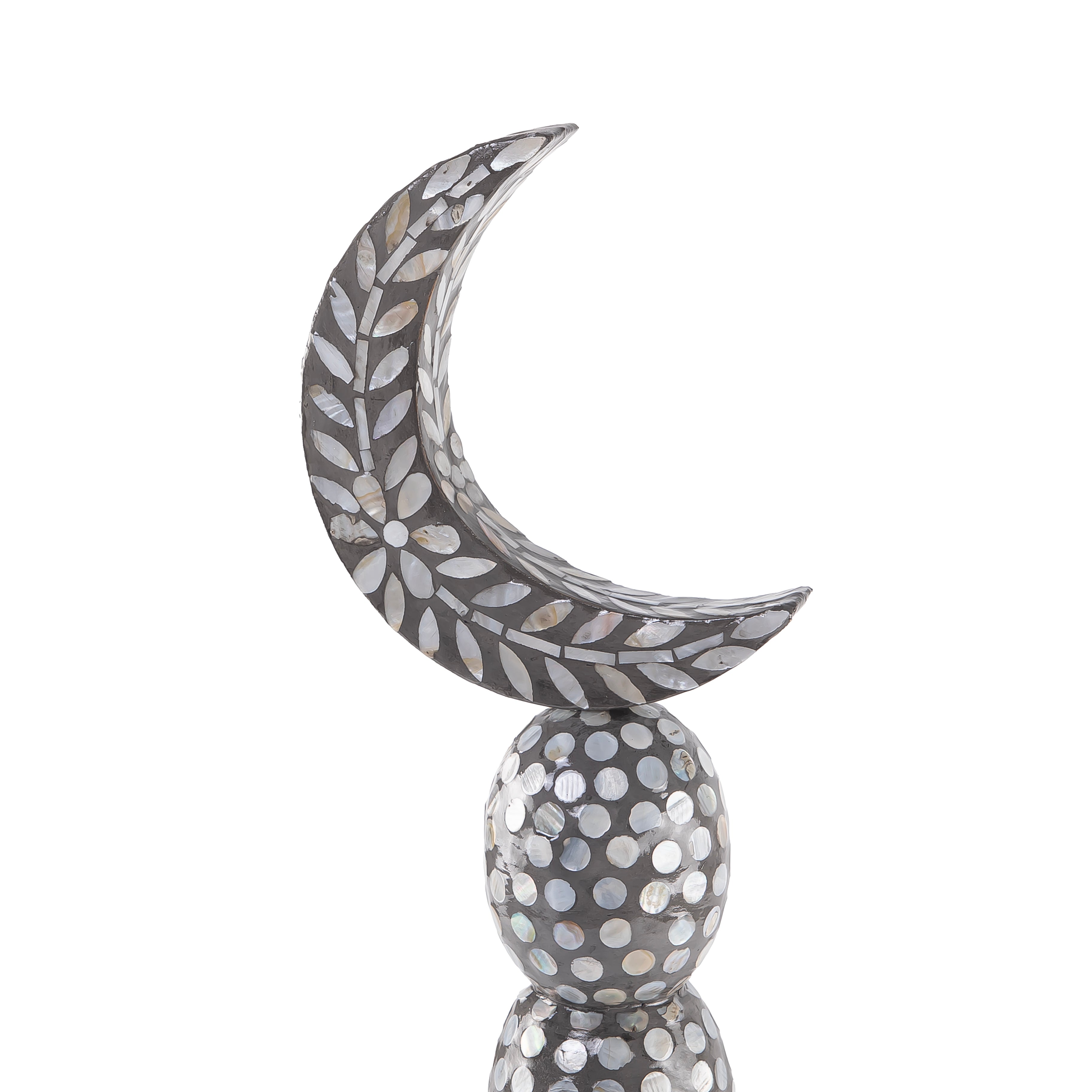 ستاند ديكور على شكل هلال حجم وسط - رمادي