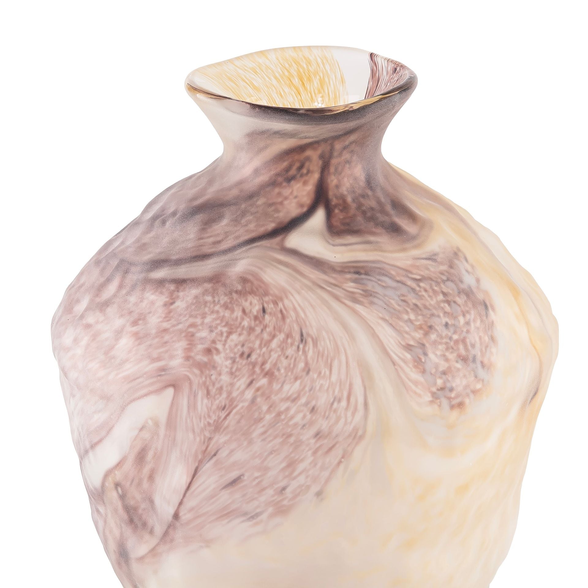 Elegant marble-look glass vase - large