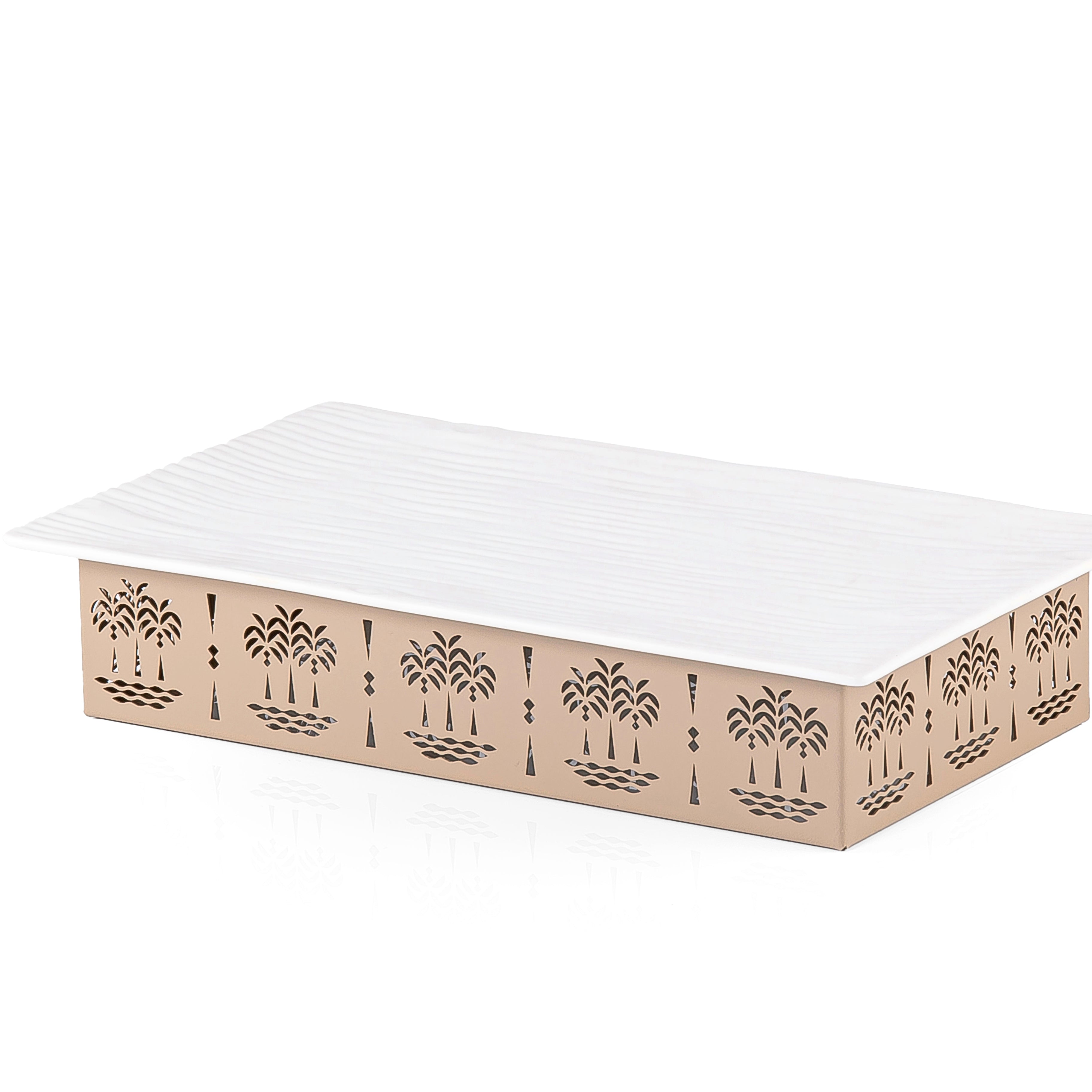 Rectangular Ceramic Dish with Metal Base
Palm Design- Small