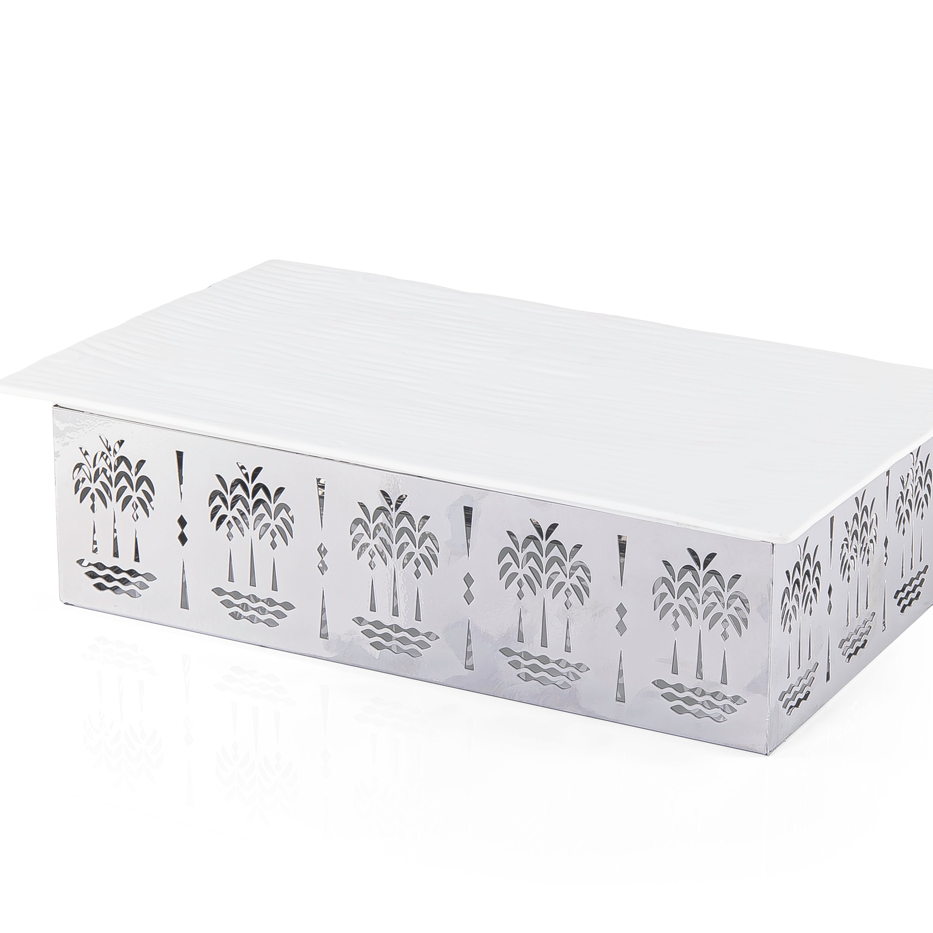 Rectangular Ceramic Dish with Metal Base
Palm Design- X Large