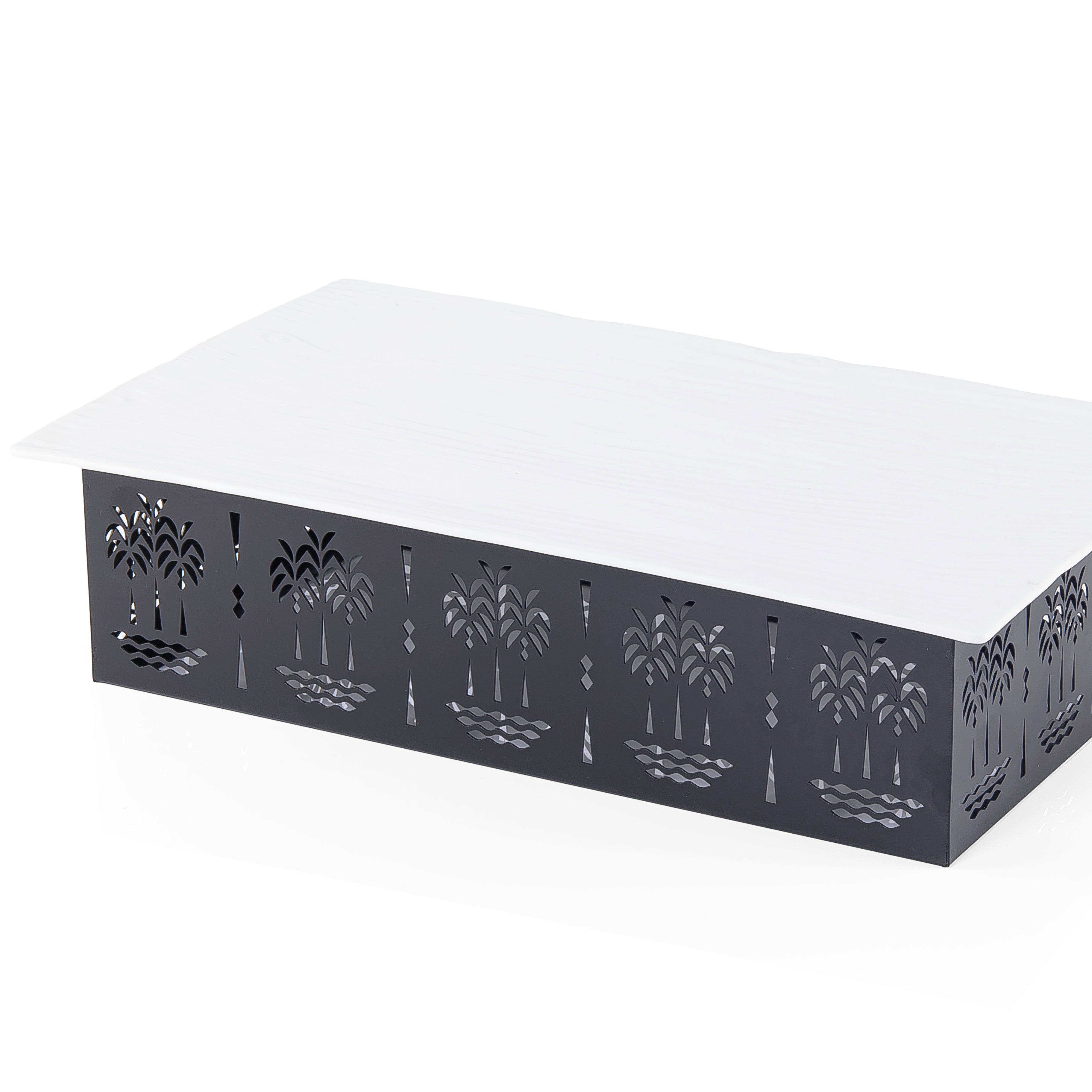 Rectangular Ceramic Dish with Metal Base
Palm Design- Large