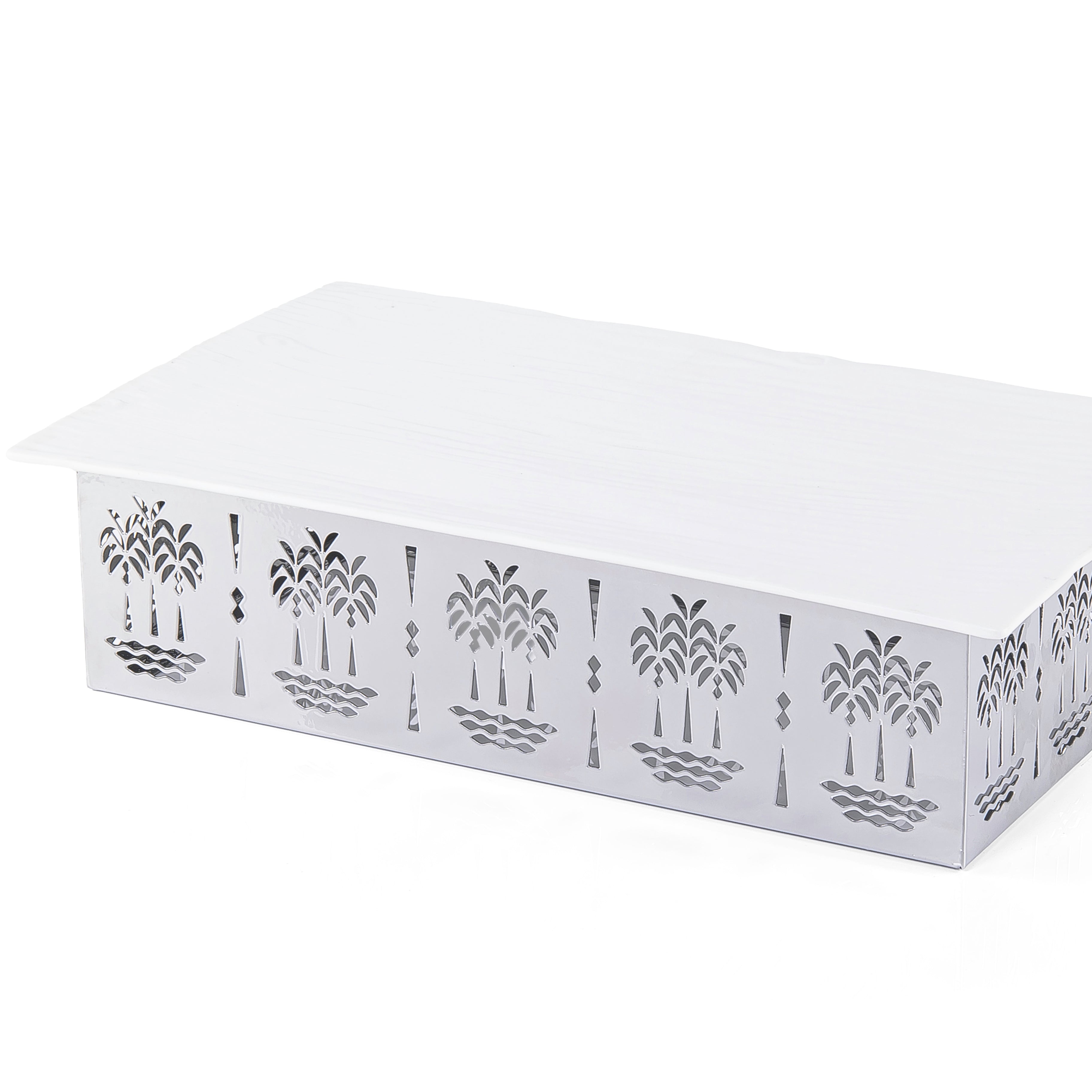 Rectangular Ceramic Dish with Metal Base
Palm Design- Large