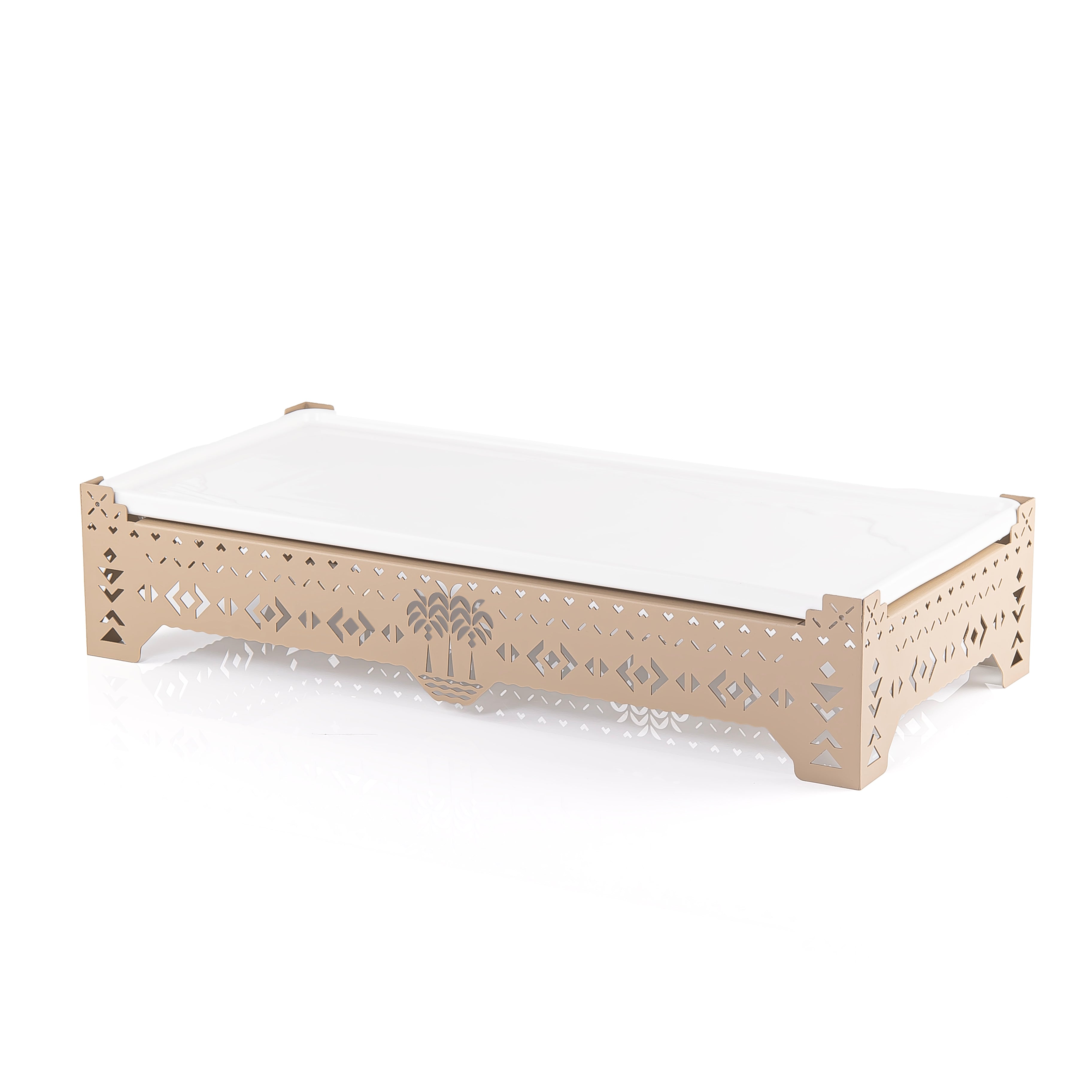 Stylish rectangular ceramic serving plate - Large size