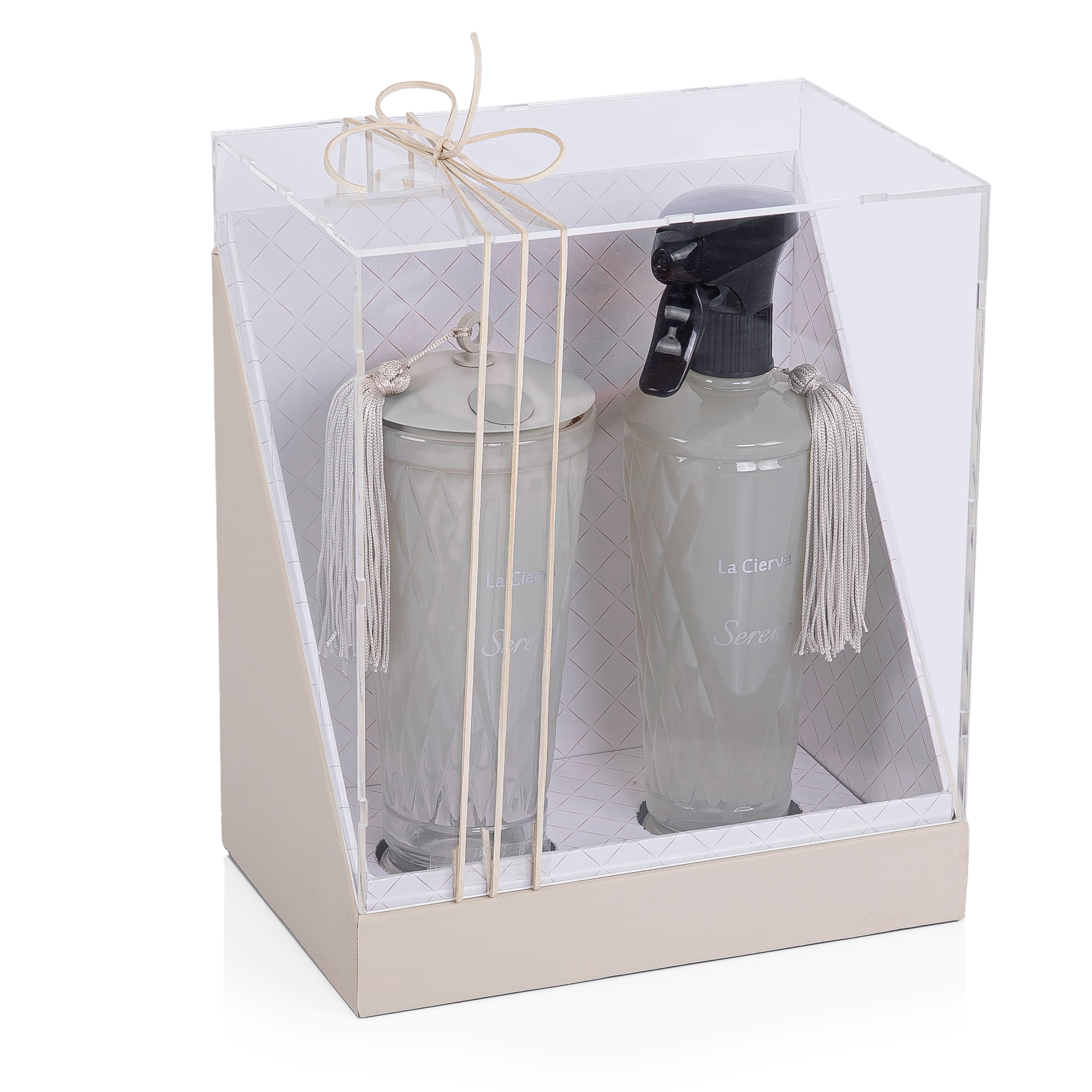 La Cierva Serene Set Incense Burner and Room Spray with Acrylic Cover 400ml