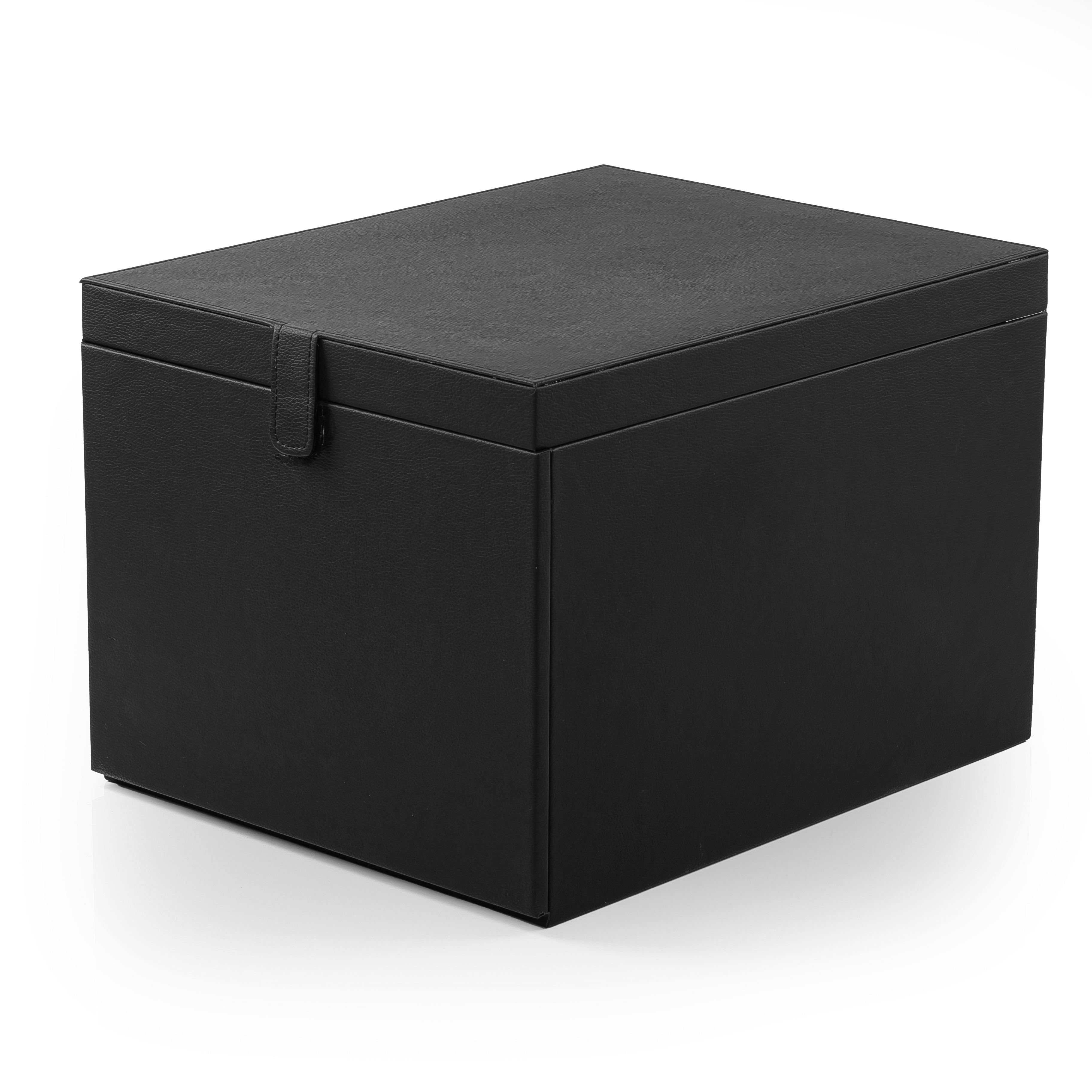Leather Coffee Machine Box with Multi-Section Drawers