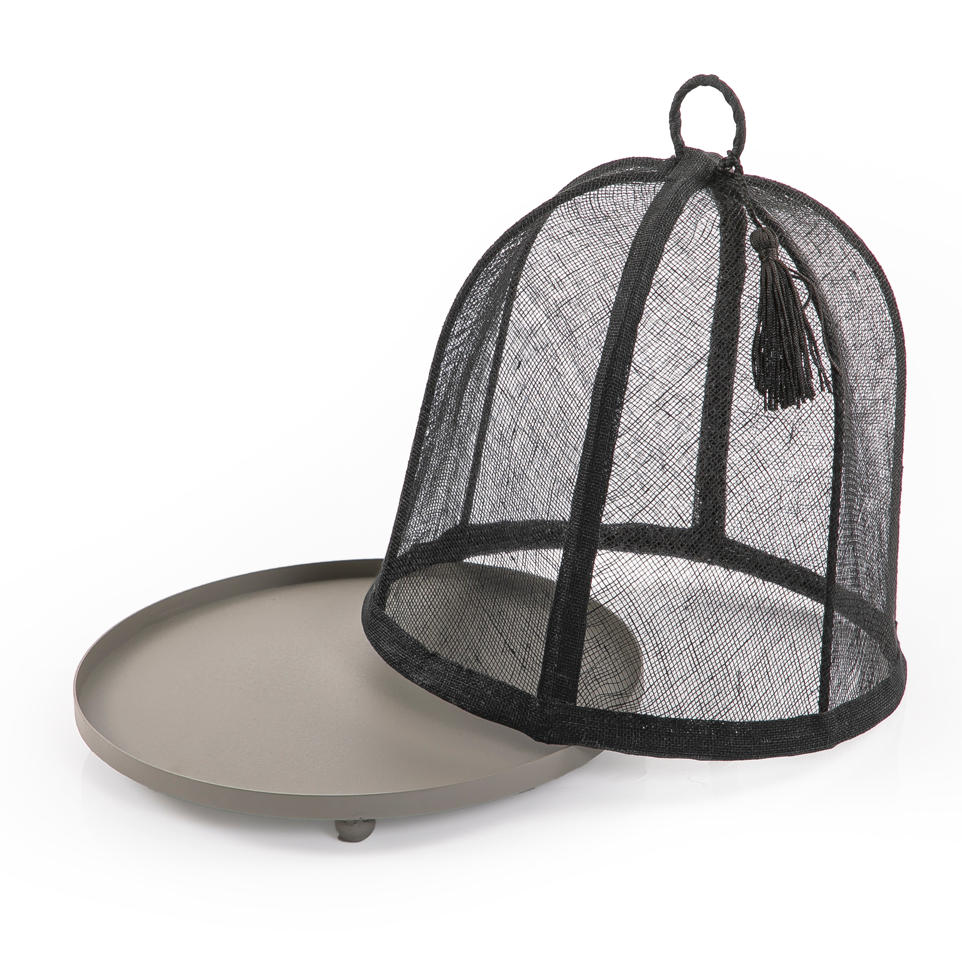 Oval Metal Tray With Linen Cover