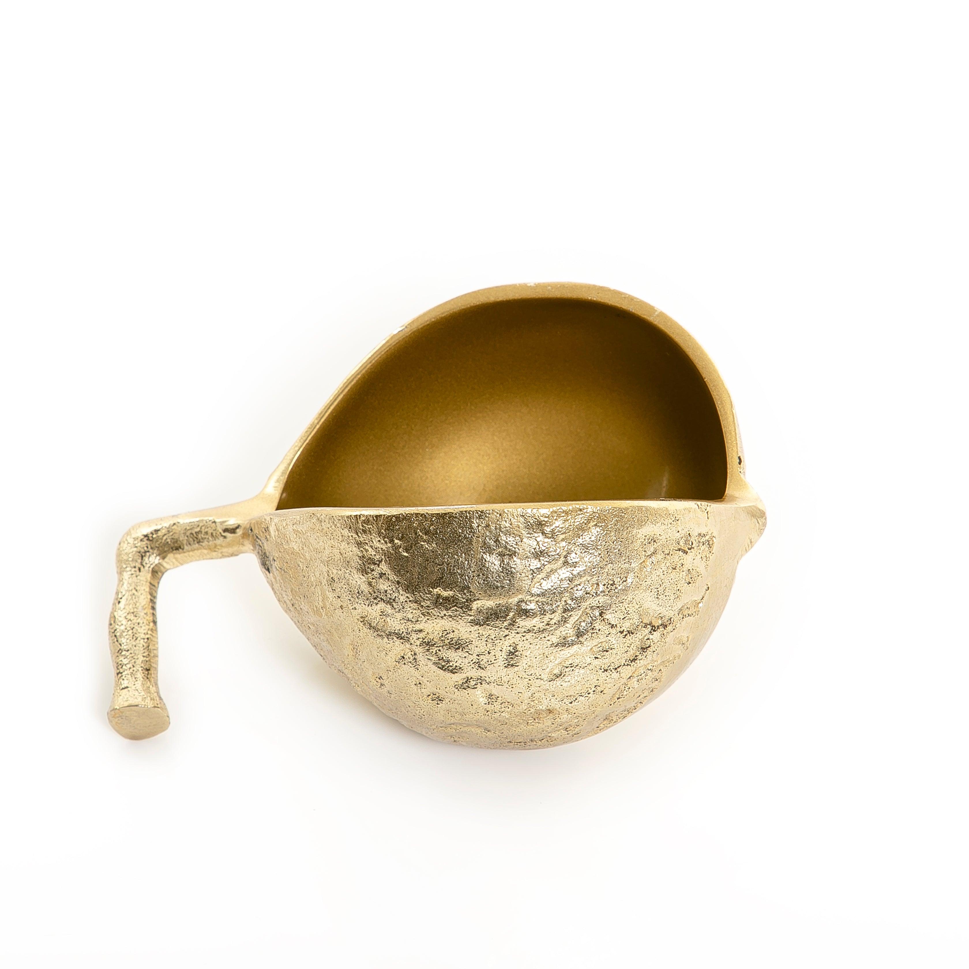 Gold Metal Nuts Bowl