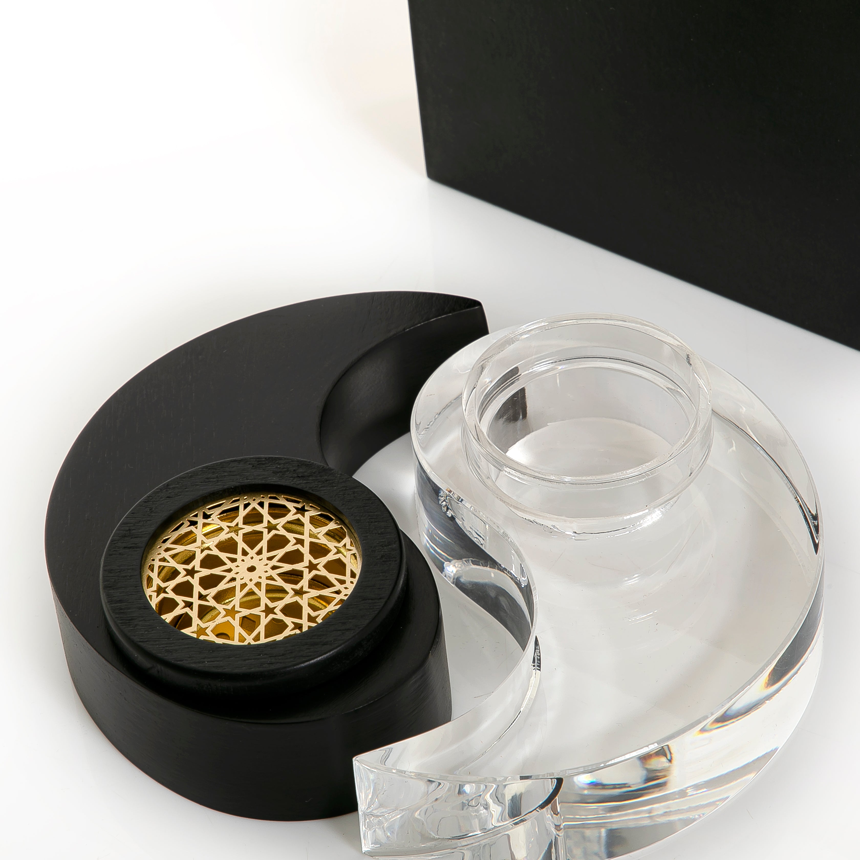 Wooden Mabkhara Set with Acrylic Incense Box and Gift Box