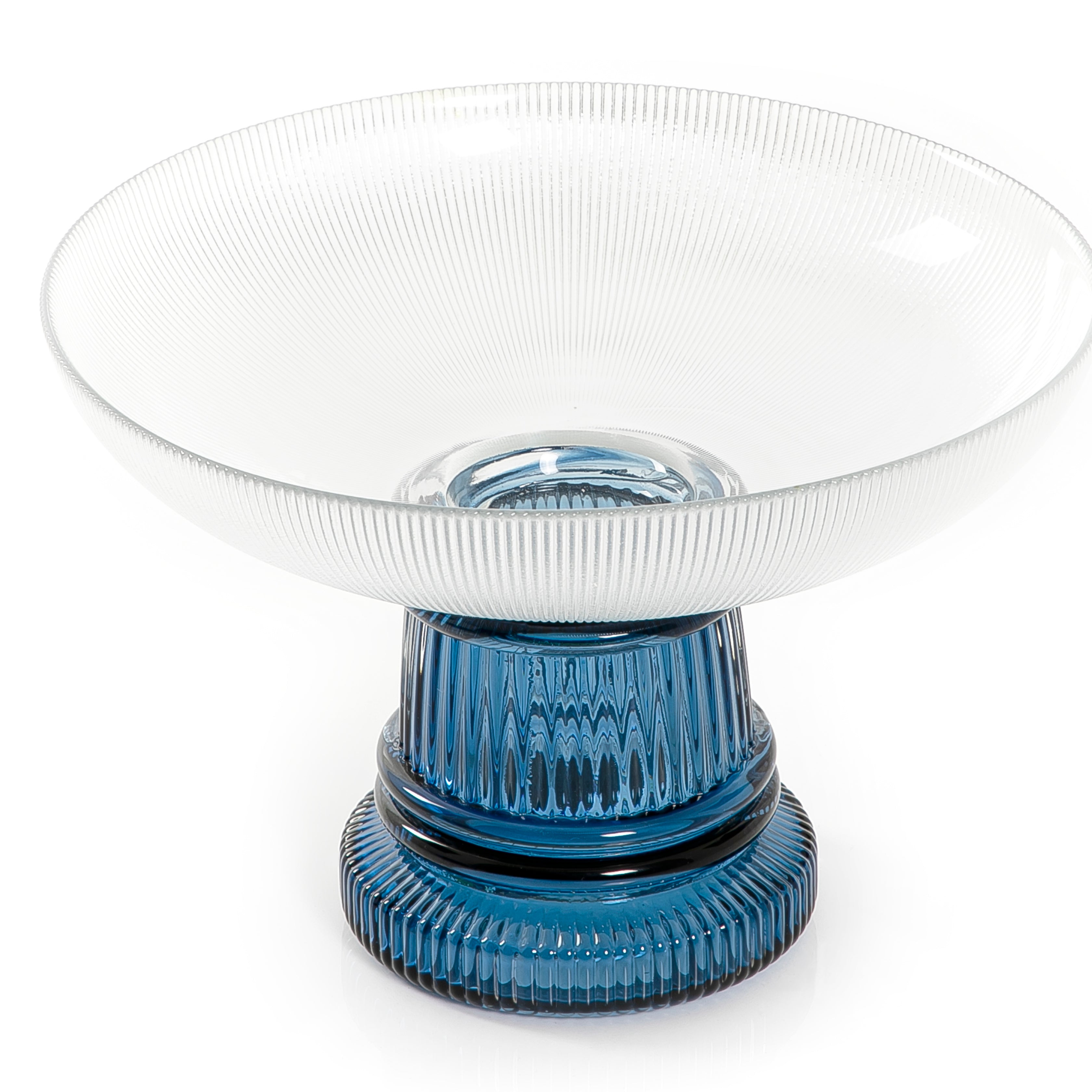 Glass Bowl With Blue Base