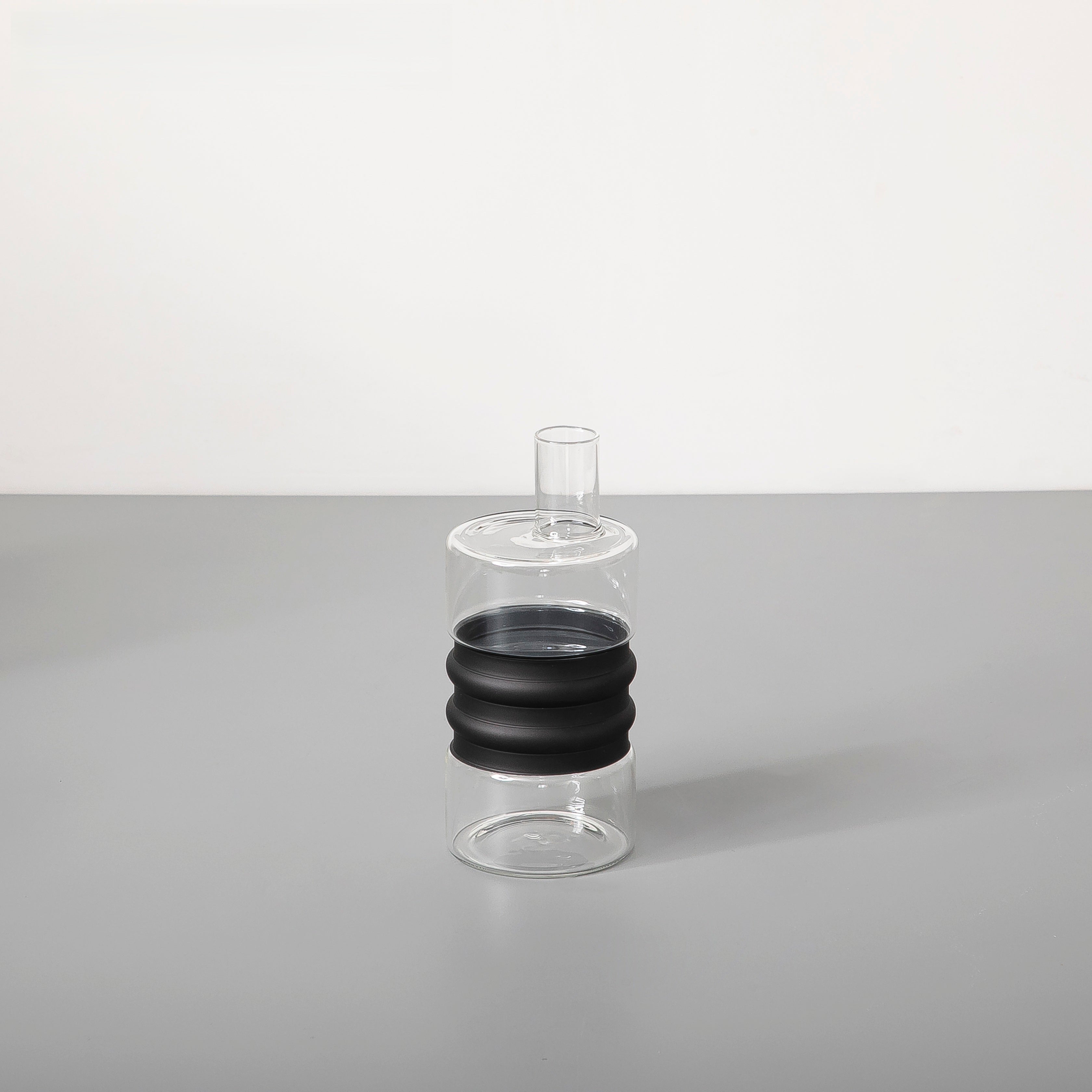 Black And Clear Glass Vase