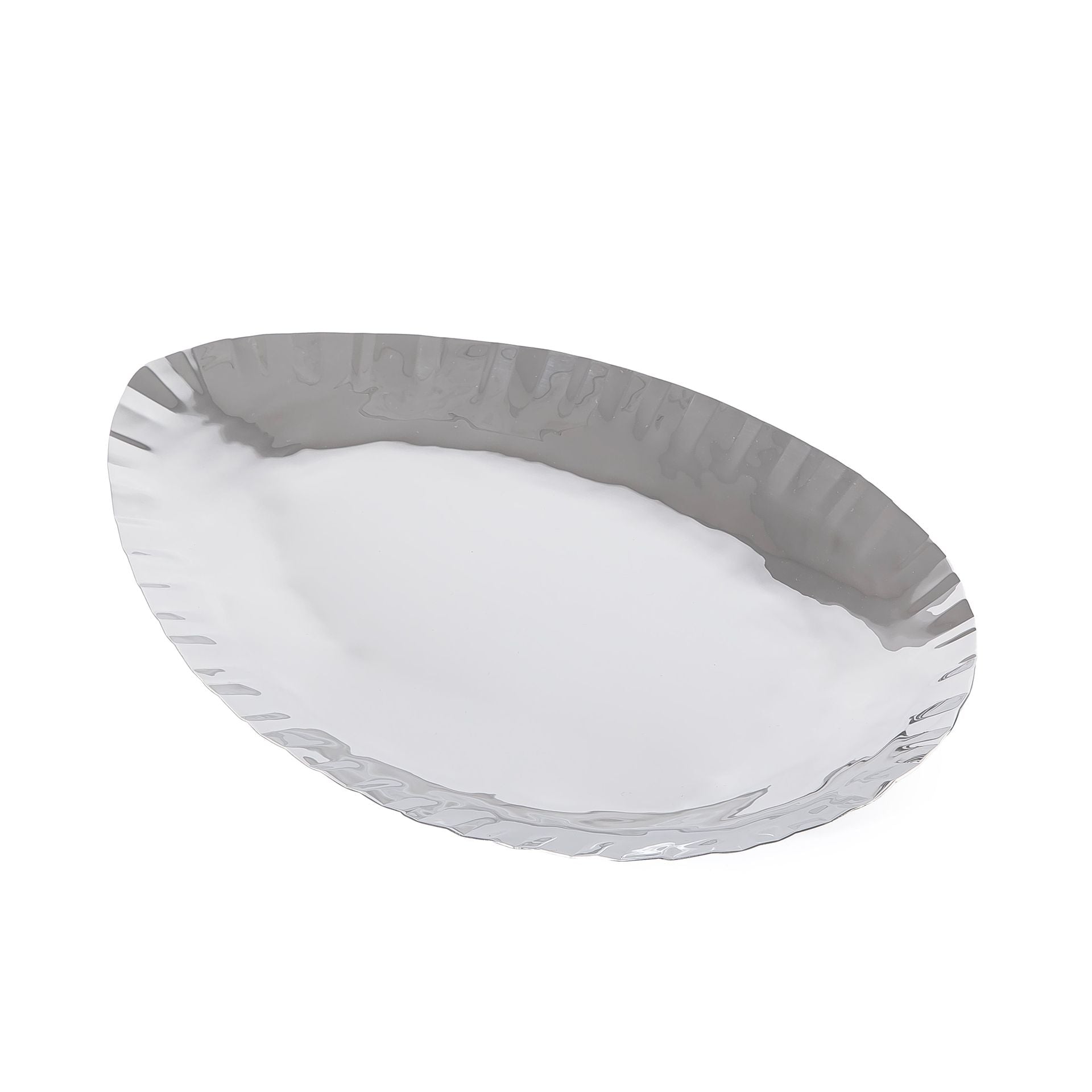 Elegant silver metal serving Plate