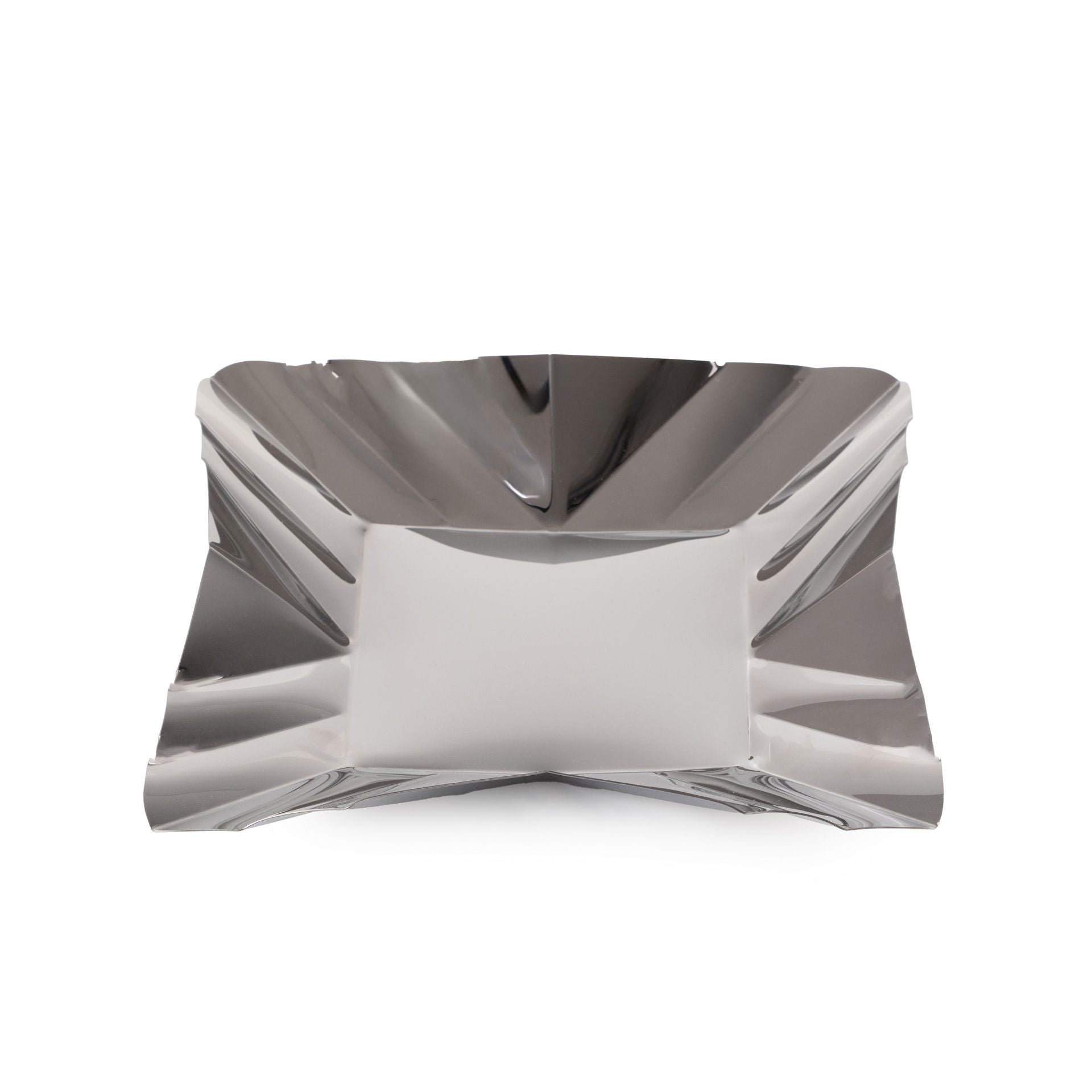 Elegant silver metal serving plate - Small