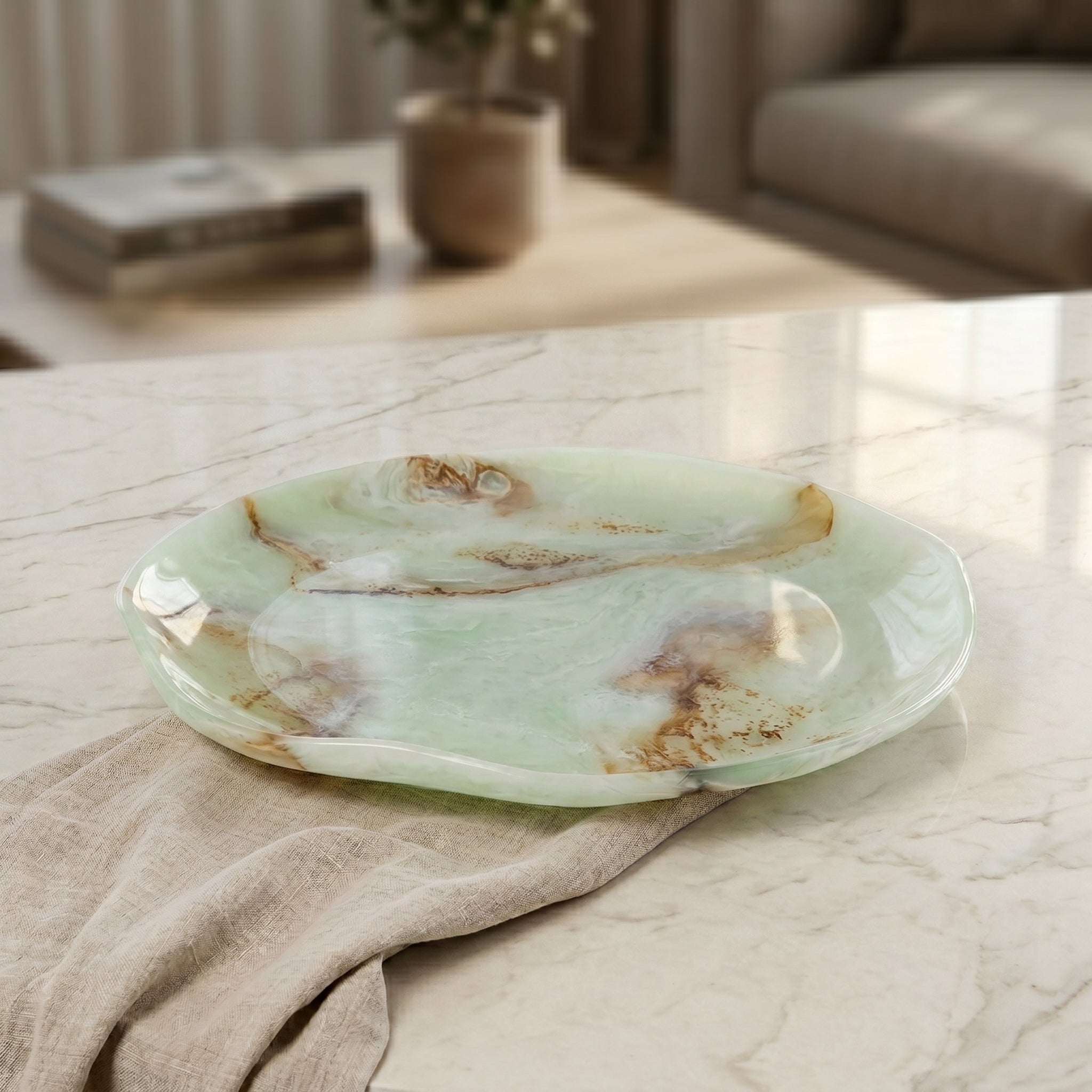 Large Resin Serving Platter - Green