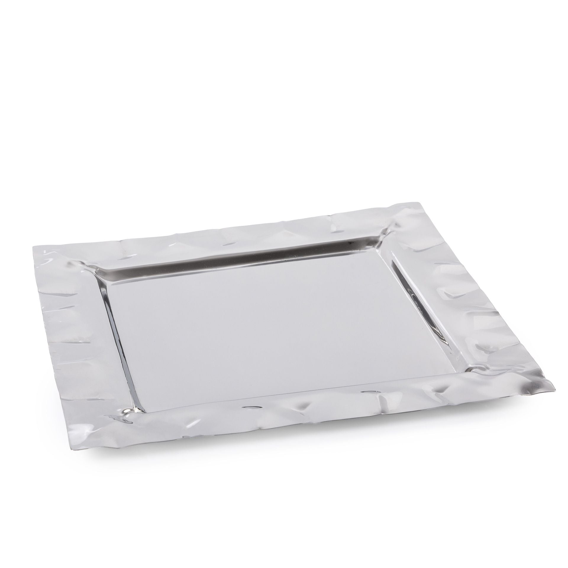 Elegant silver metal serving tray