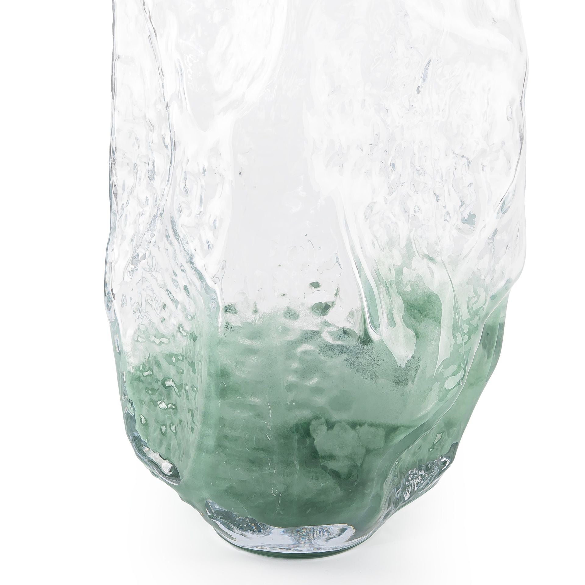 Green Transparent Irregular shaped glass vase