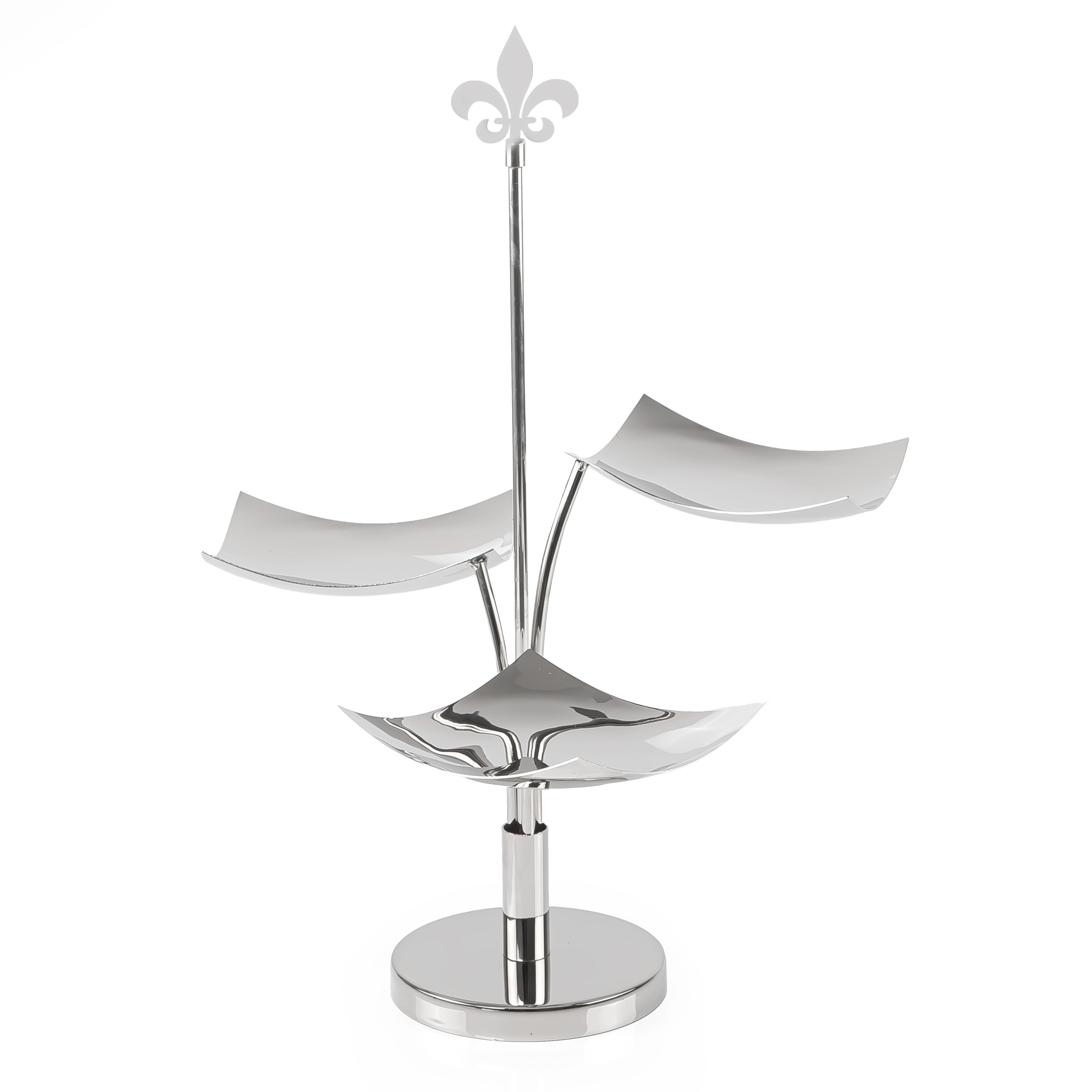 Stainless Steel Serving Stand with
Three Square Dishes