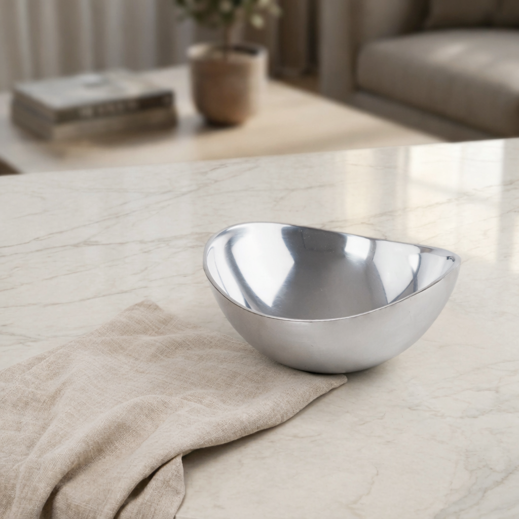 Large Metal Bowl - Silver