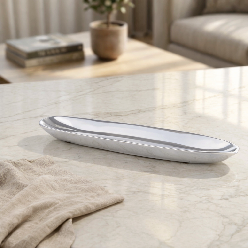 Oval Metal tray Small - Silver