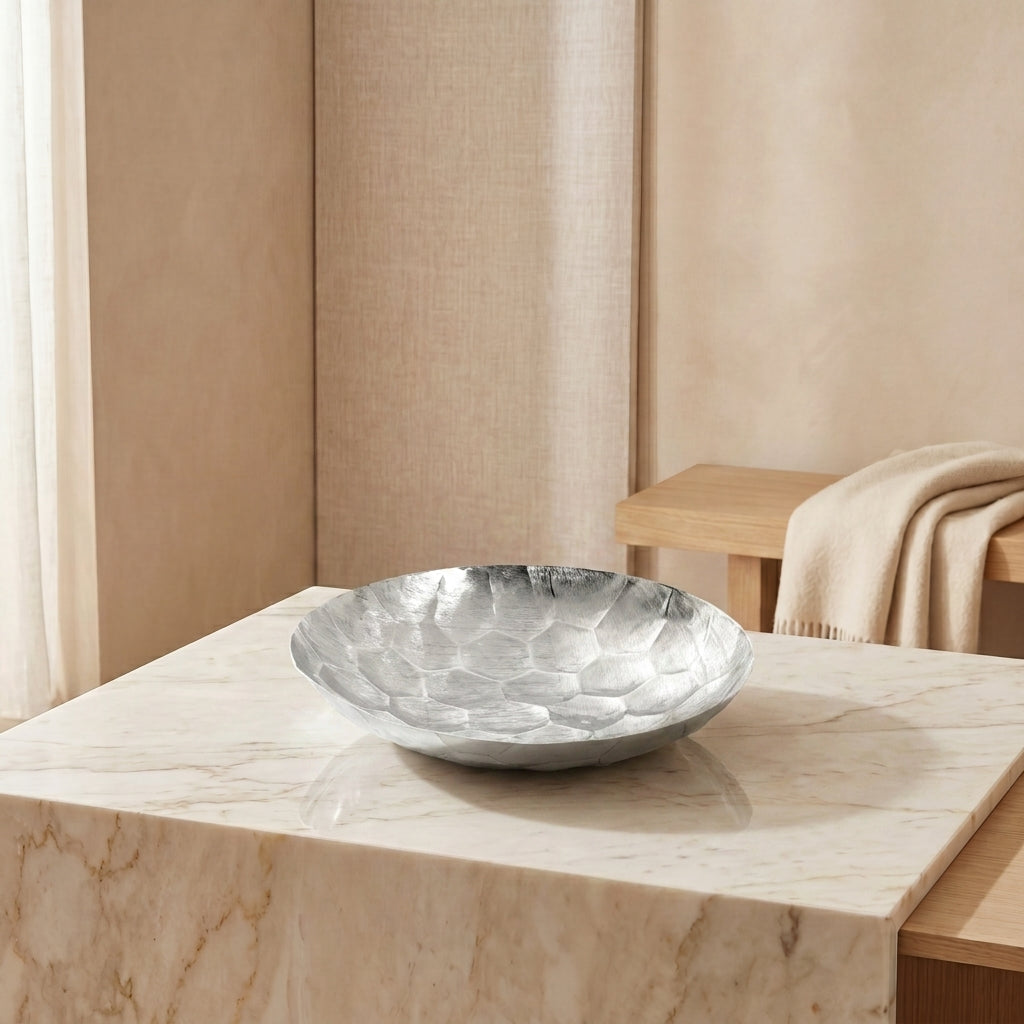 Silver Round Metal plate