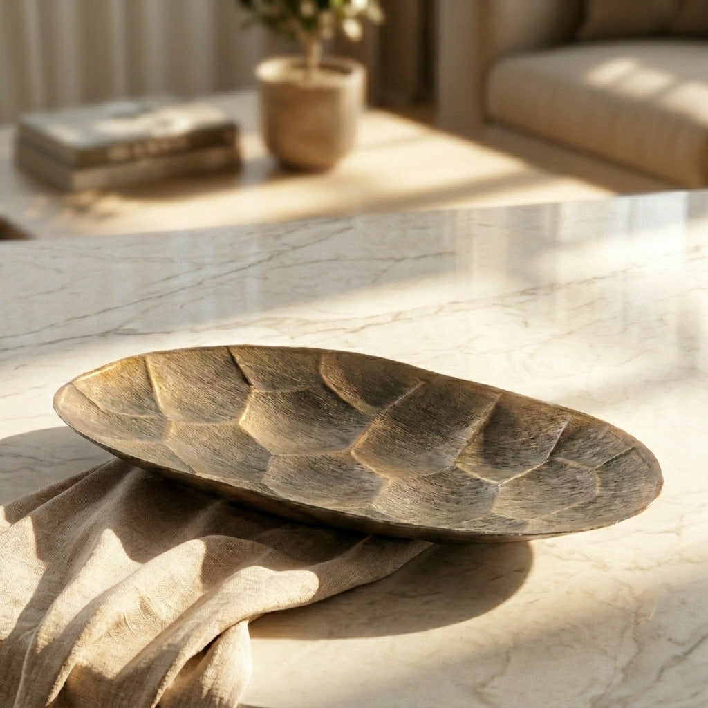Gold Oval Metal Plate