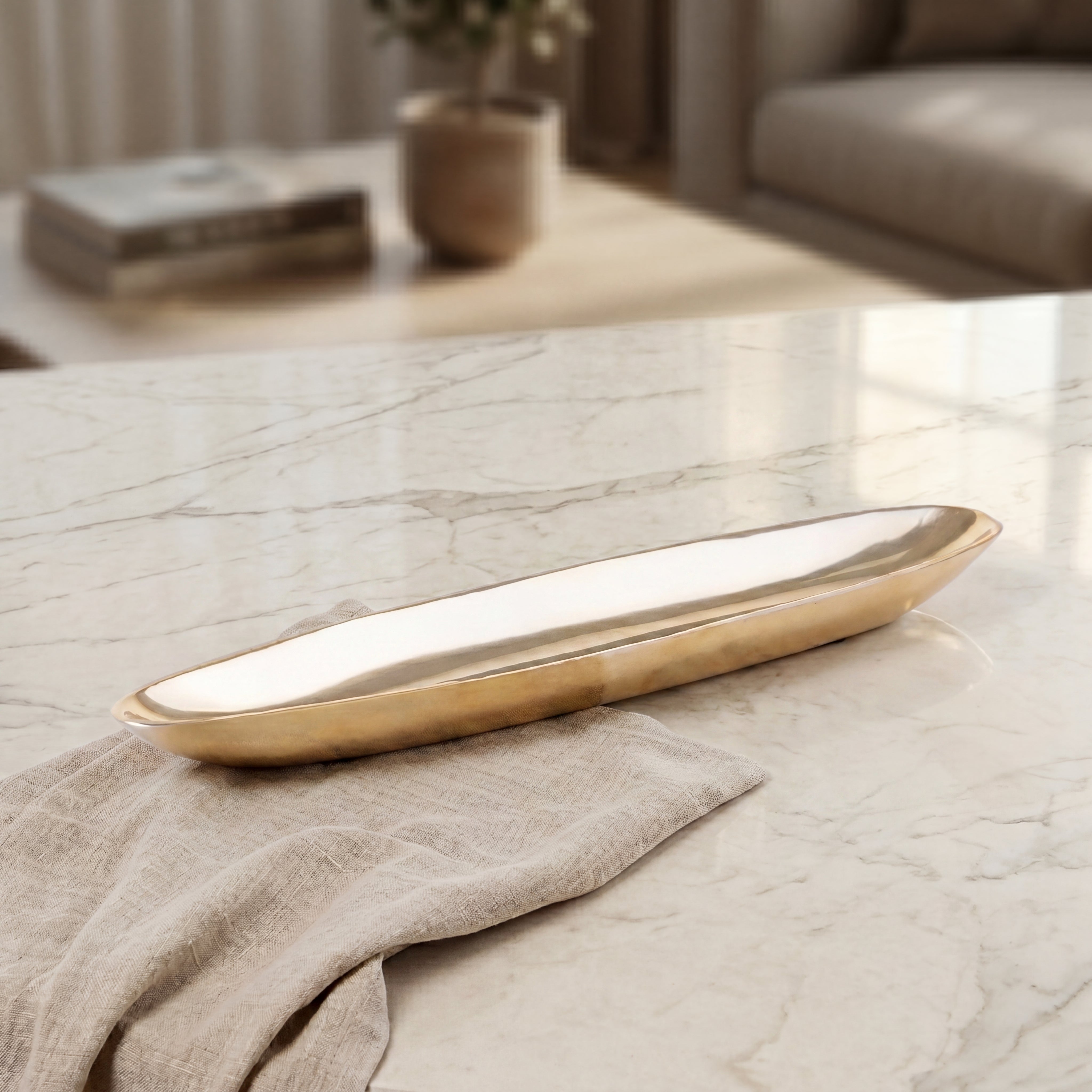 Oval Metal tray Small - Gold