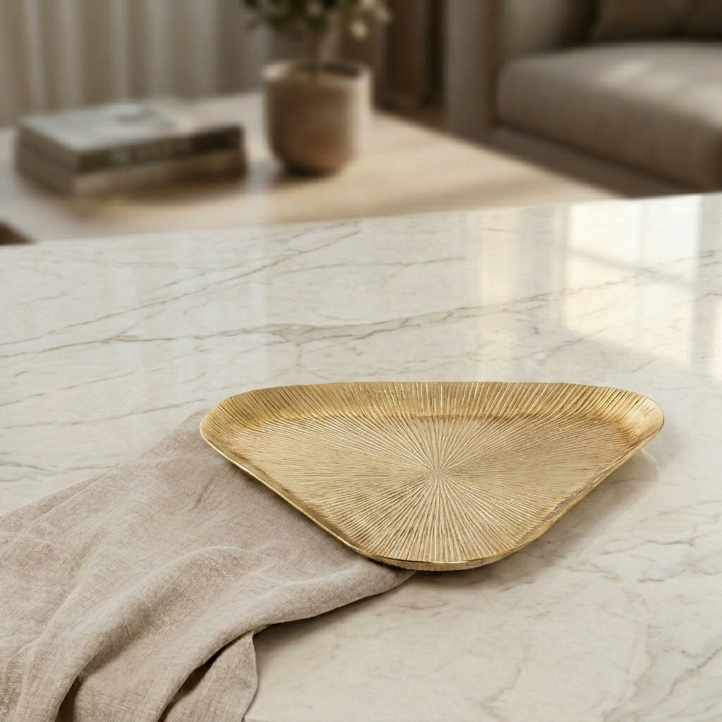 Gold Triangular Metal Tray