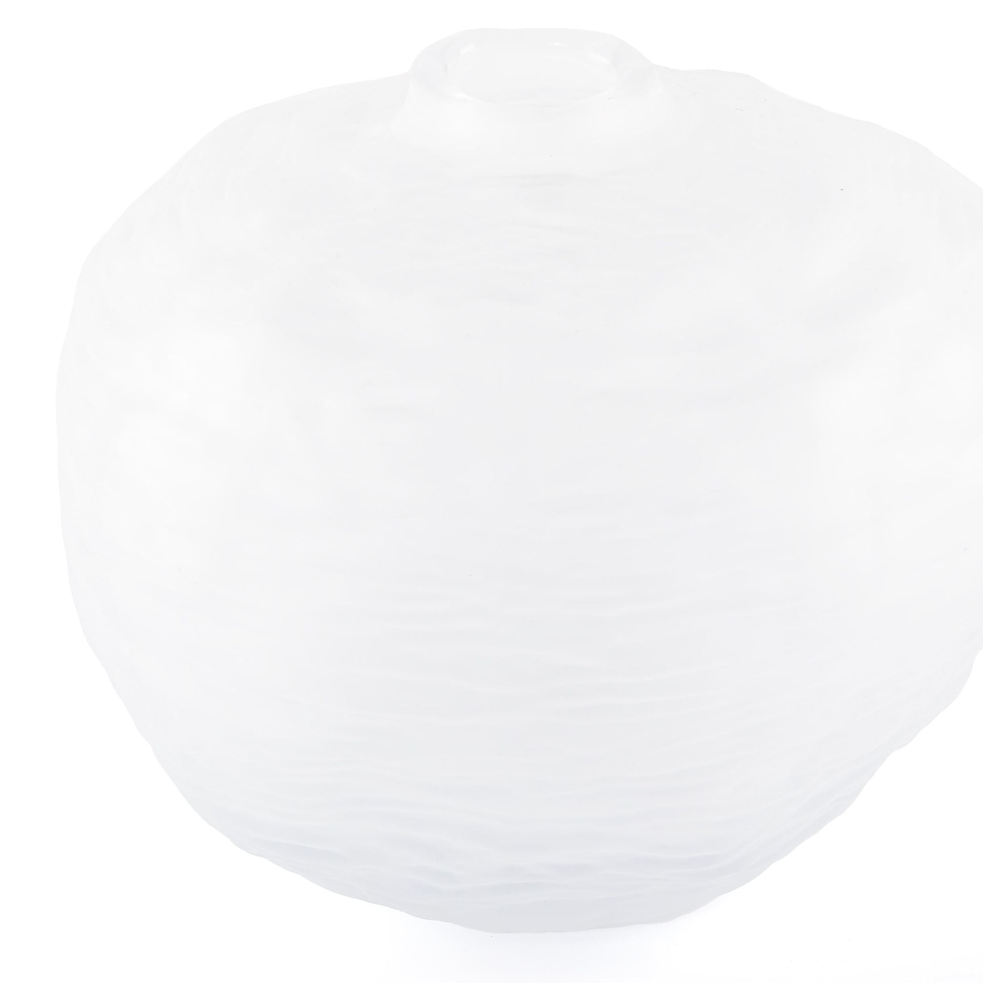 Elegant irregular-shaped white glass vase - large