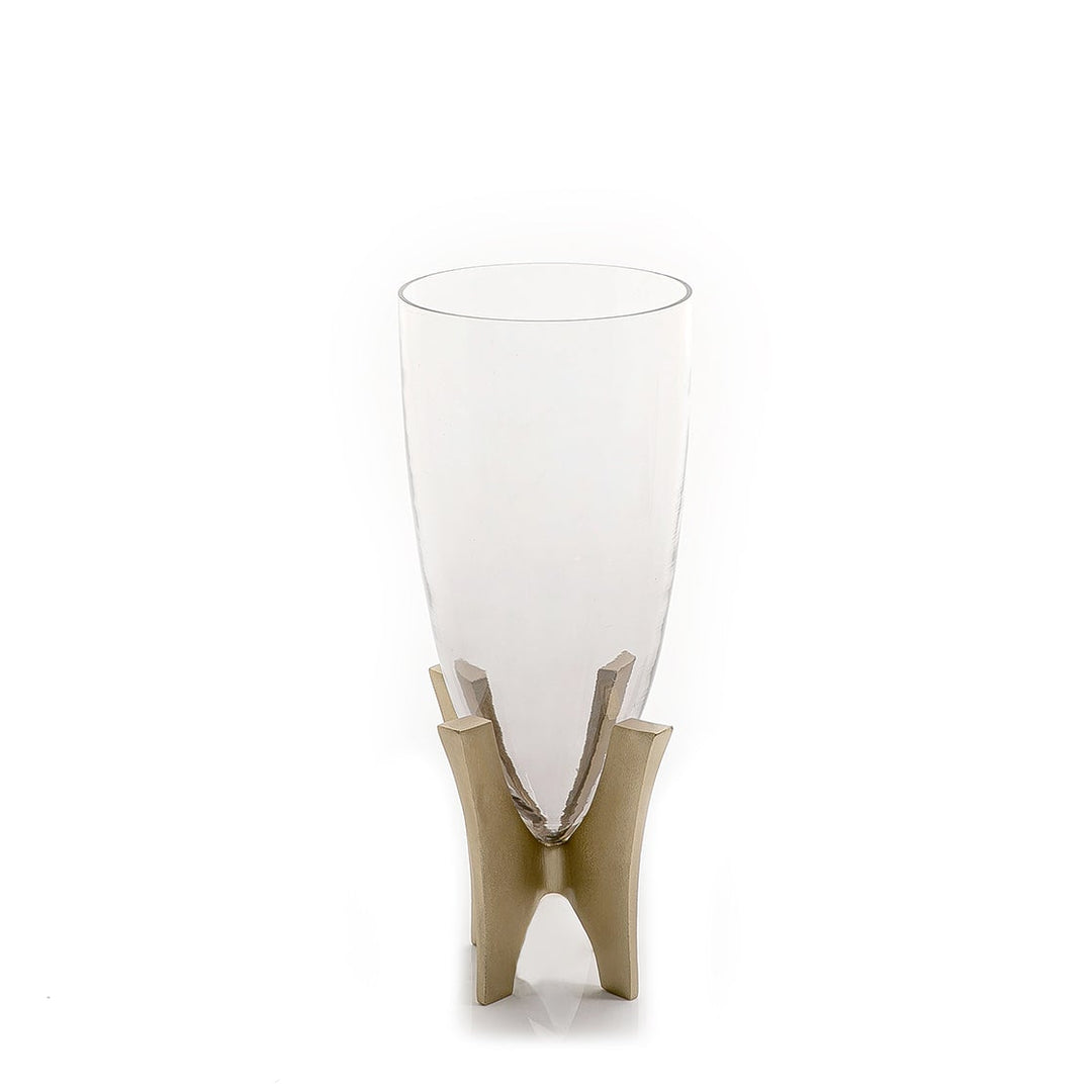 Glass and metal vase small size (7090440929475)