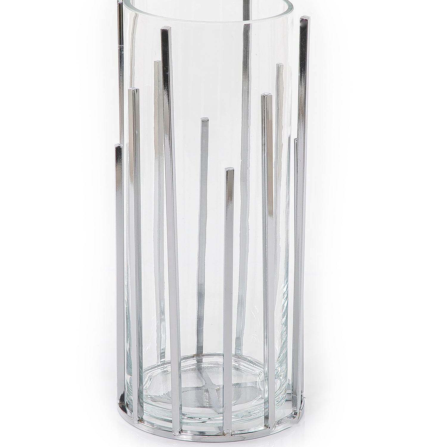 Glass and metal vase (7628754944195)
