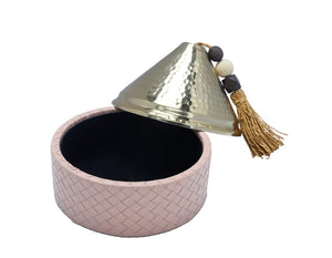 Leather plate with metal cover (7548925018307)