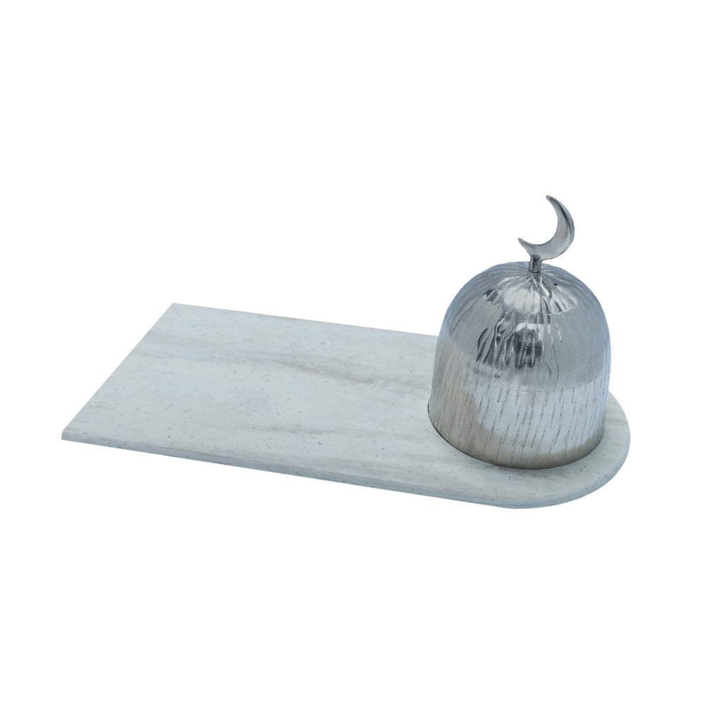 Marble tray with metal cover (7548926197955)
