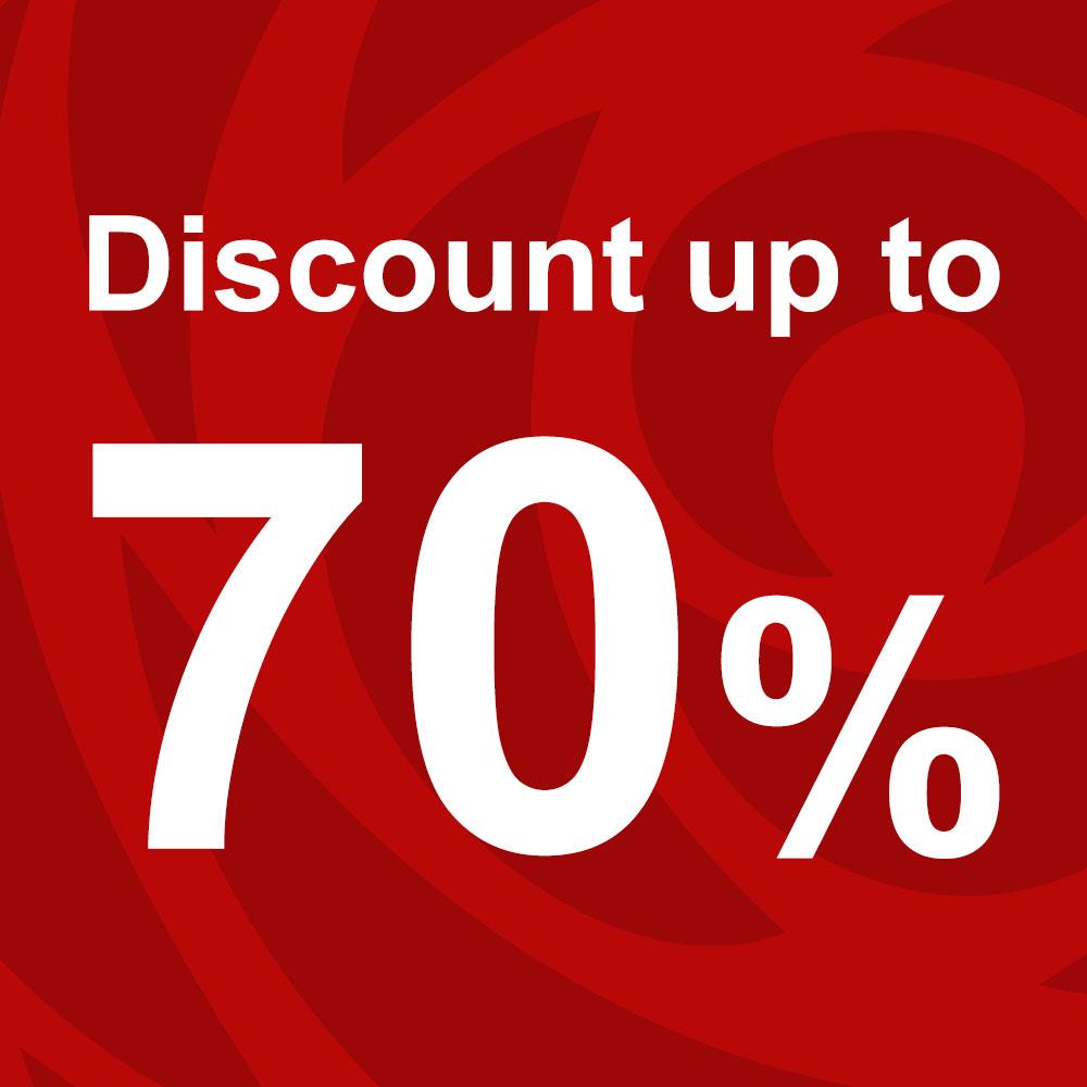 Discount up to 70 %