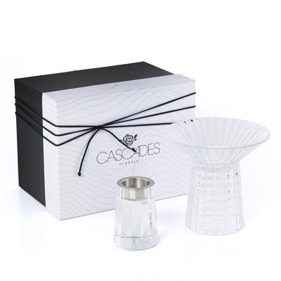 Glass Separated Base Mabkhar with Gift Box - White