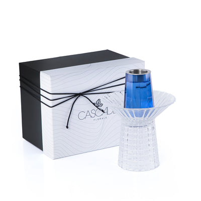 Glass Separated Base Mabkhar with Gift Box - Blue