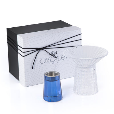 Glass Separated Base Mabkhar with Gift Box - Blue