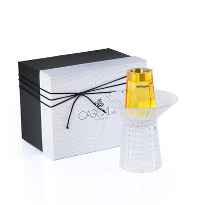 Glass Separated Base Mabkhar with Gift Box - Yellow