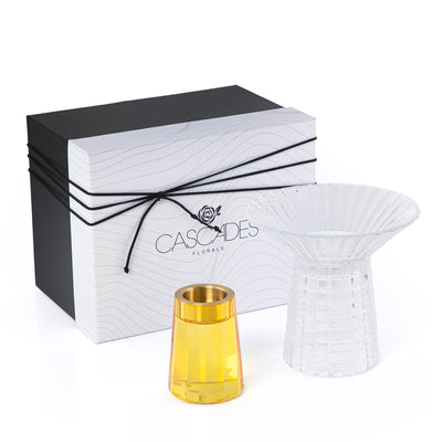 Glass Separated Base Mabkhar with Gift Box - Yellow