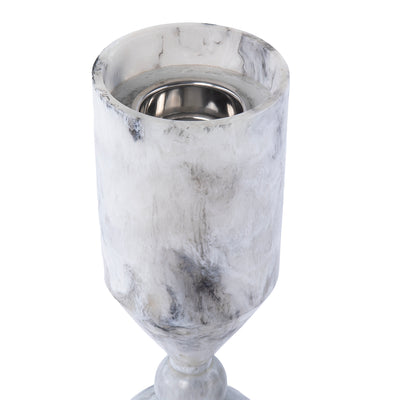 طقم مبخر أنيق من الراتنج مكون من قطعتين - أبيض&أسود