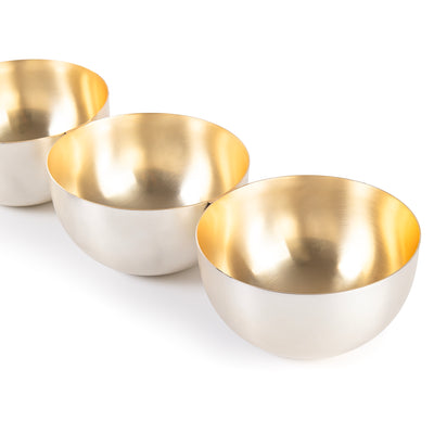 Set of 3 Stainless Steel Bowls with Round Design