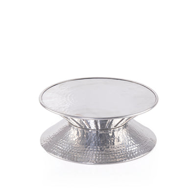 Double-Sided Aluminum Dish with Acrylic Lid 
and Mother of Pearl Handle - Medium